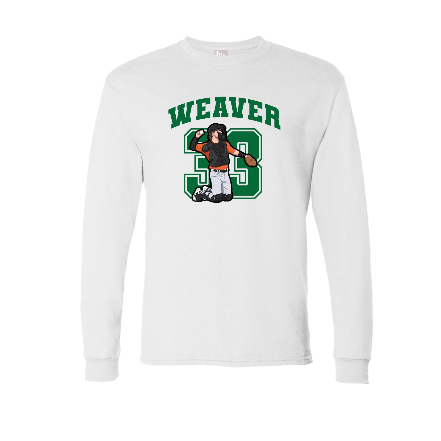 Long Sleeve Tee — Number in White