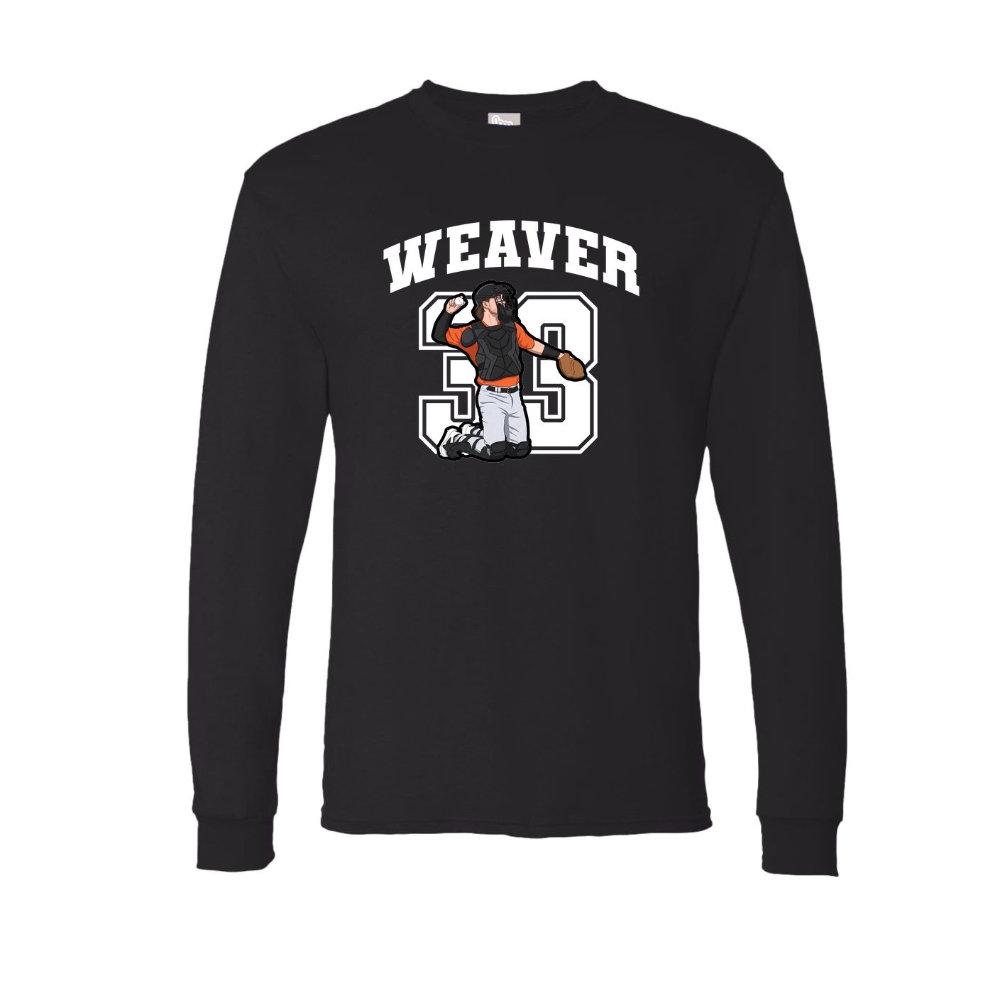 Long Sleeve Tee — Number in Black