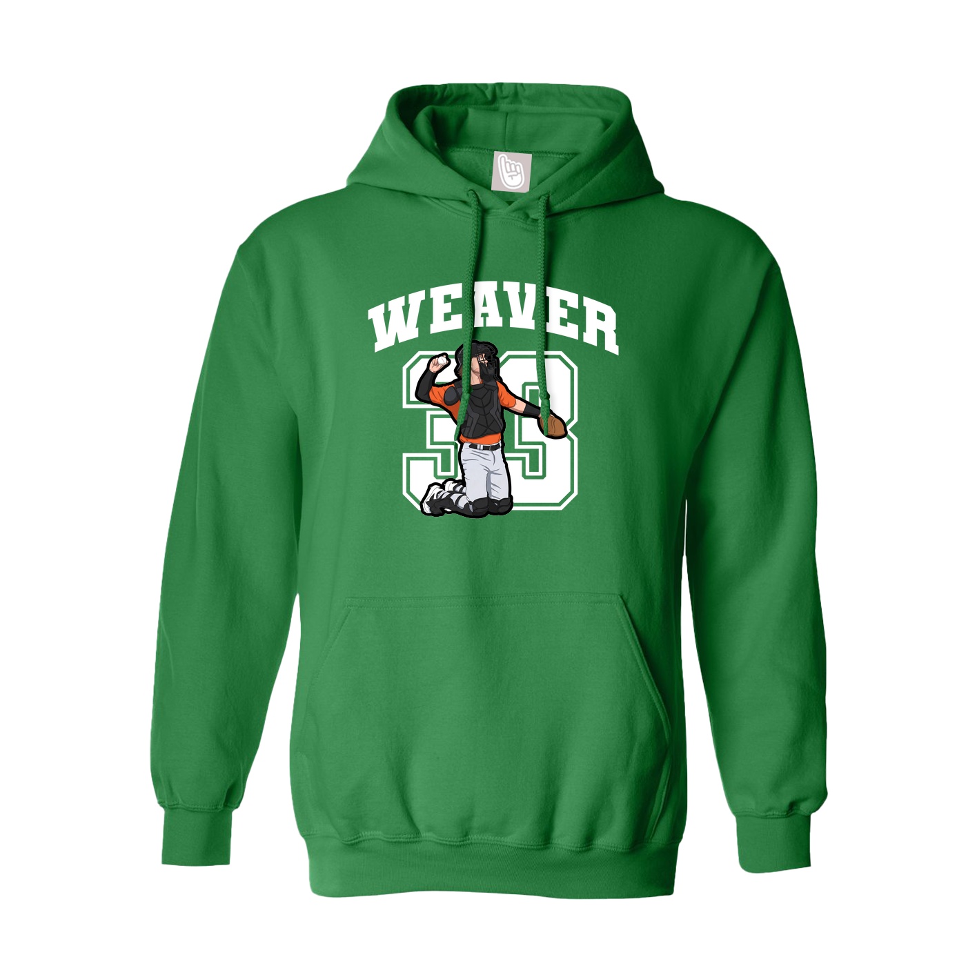 Hoodie — Number in Green