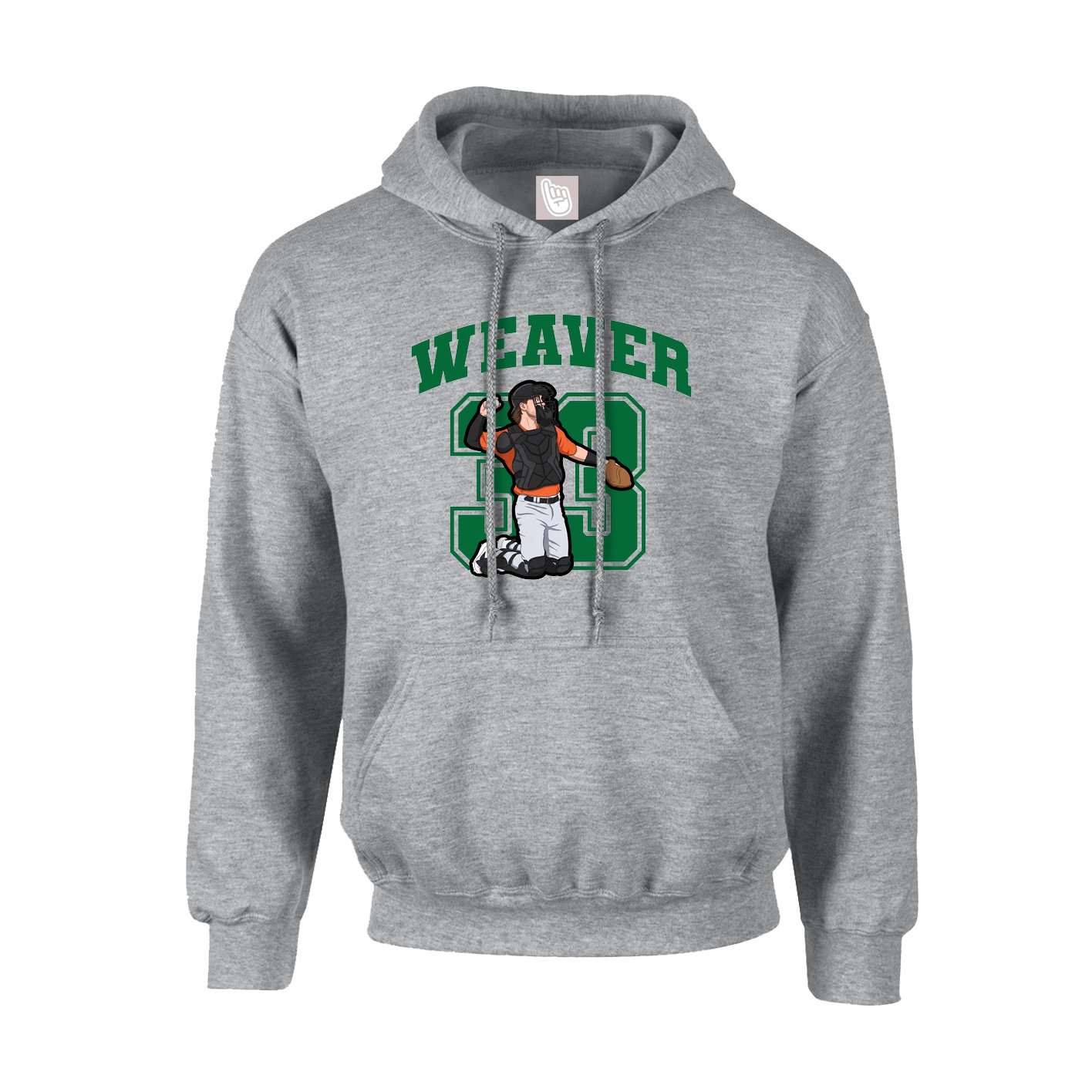 Hoodie — Number in Grey