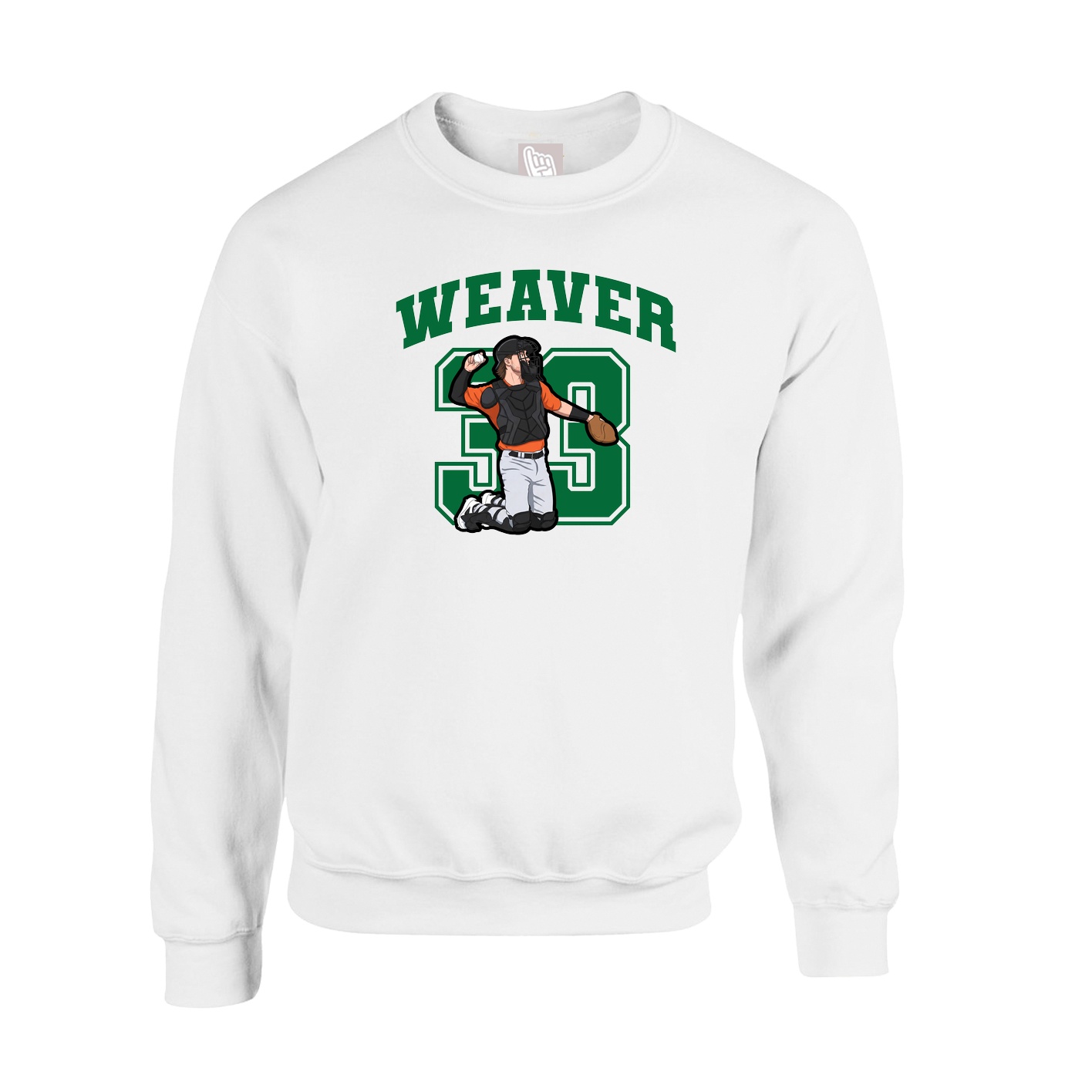 Fleece Crew — Number in White