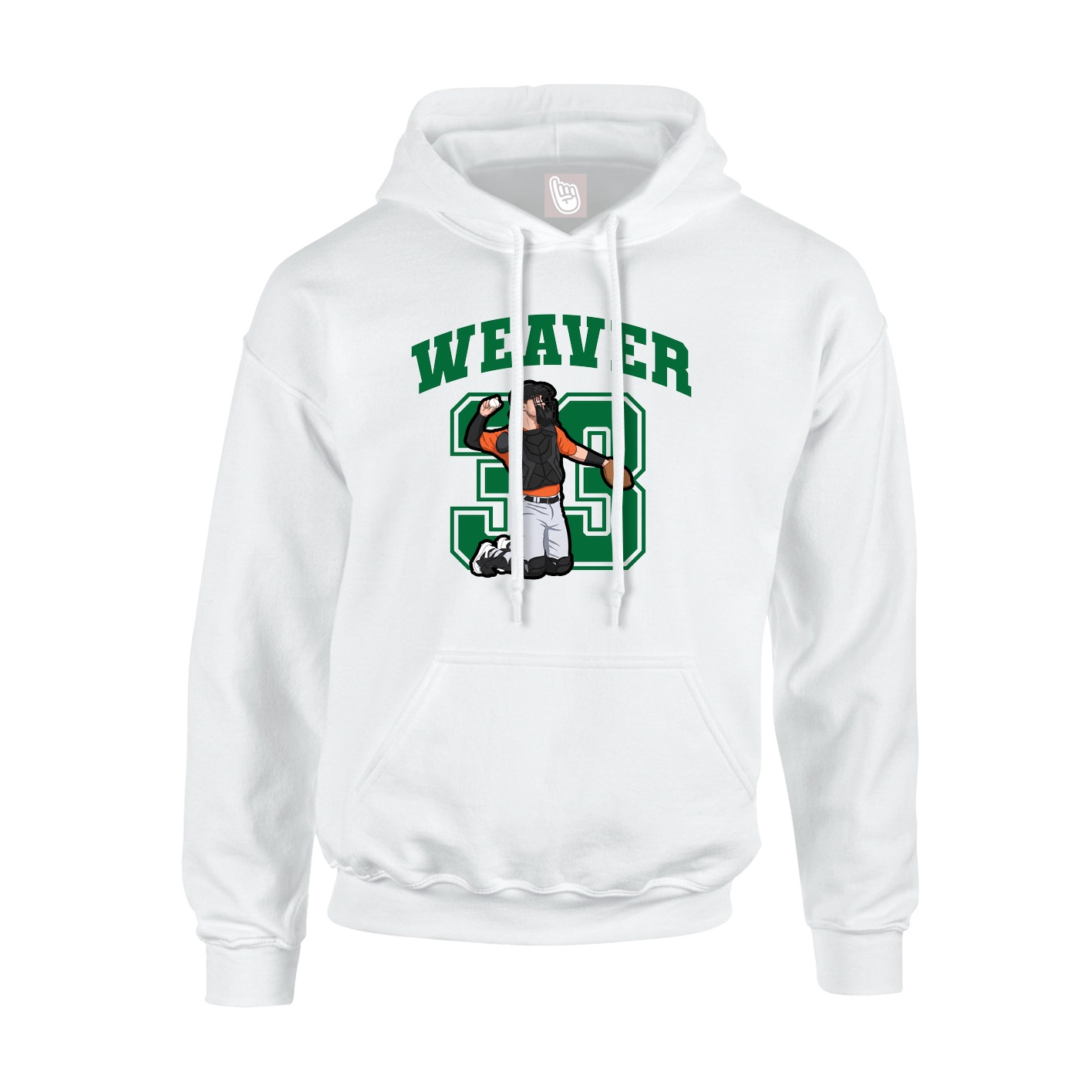 Youth Hoodie — Number in White