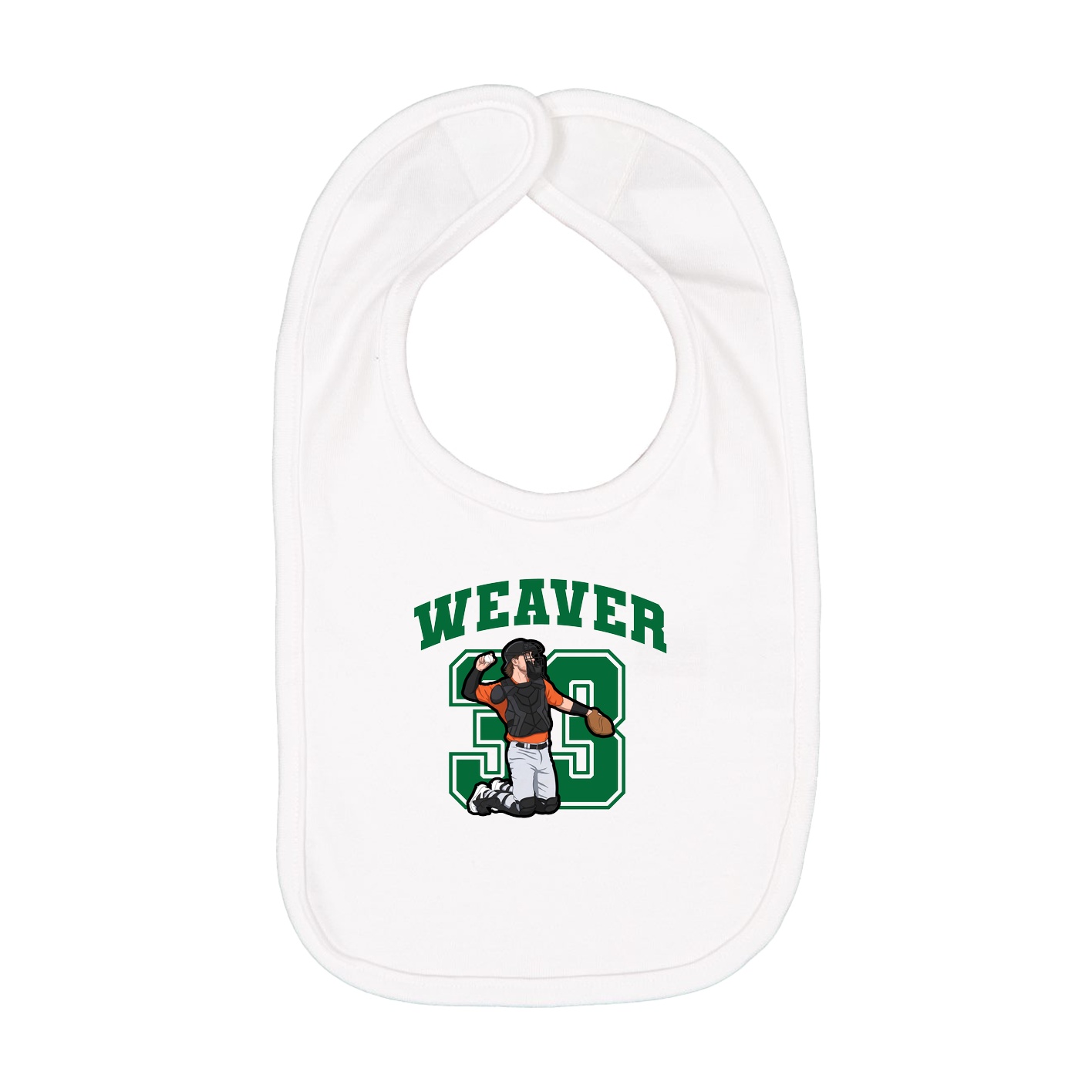 Infant Bib — Number in White