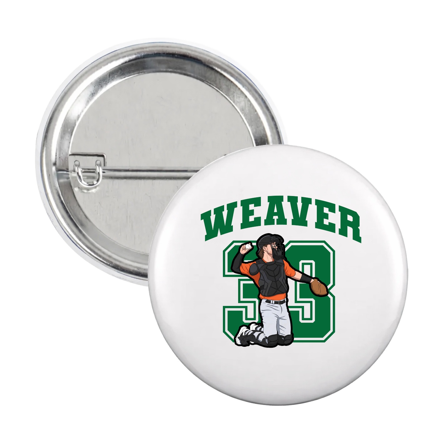 Game Day Button — Number in White