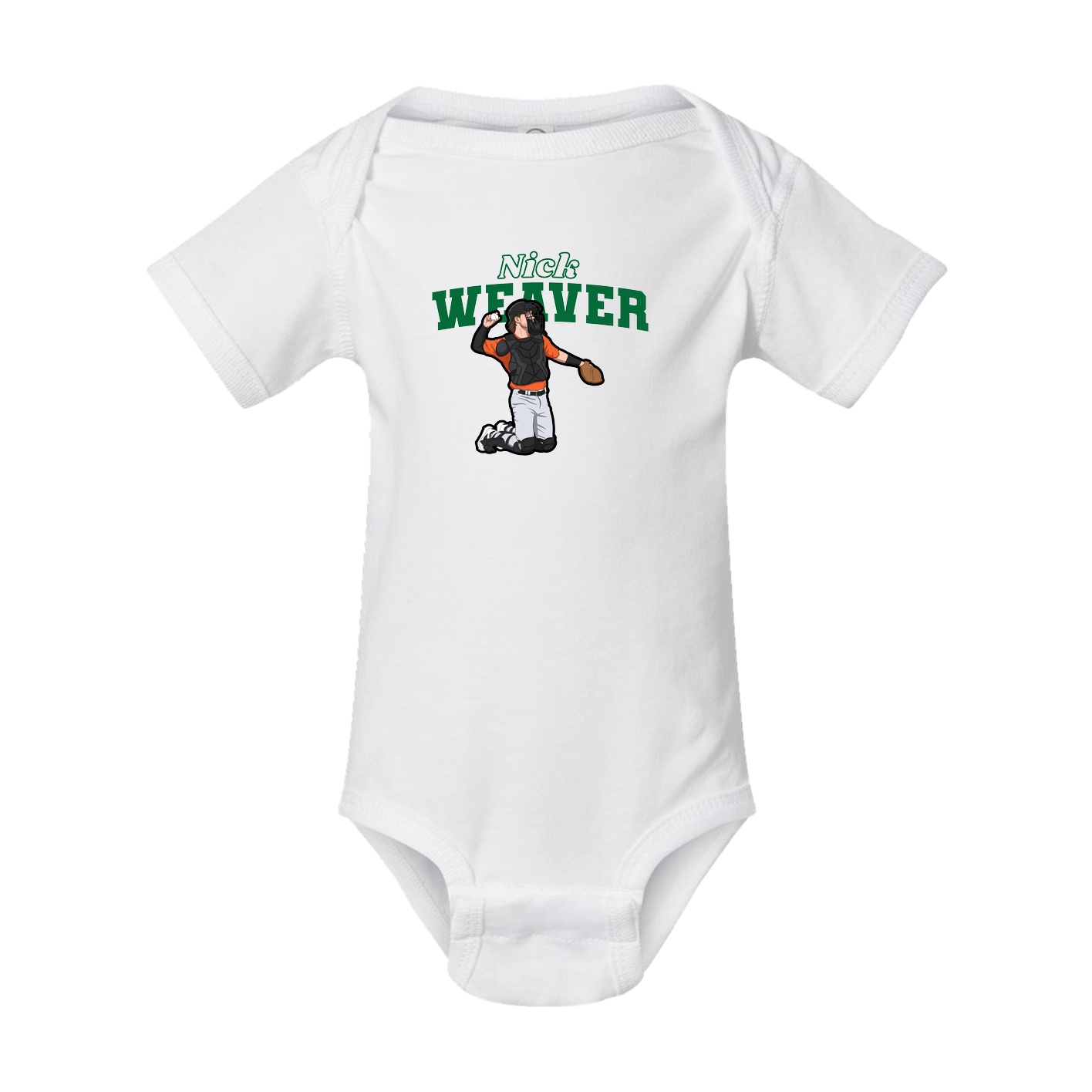 Baby Onesie — Name Arch in White