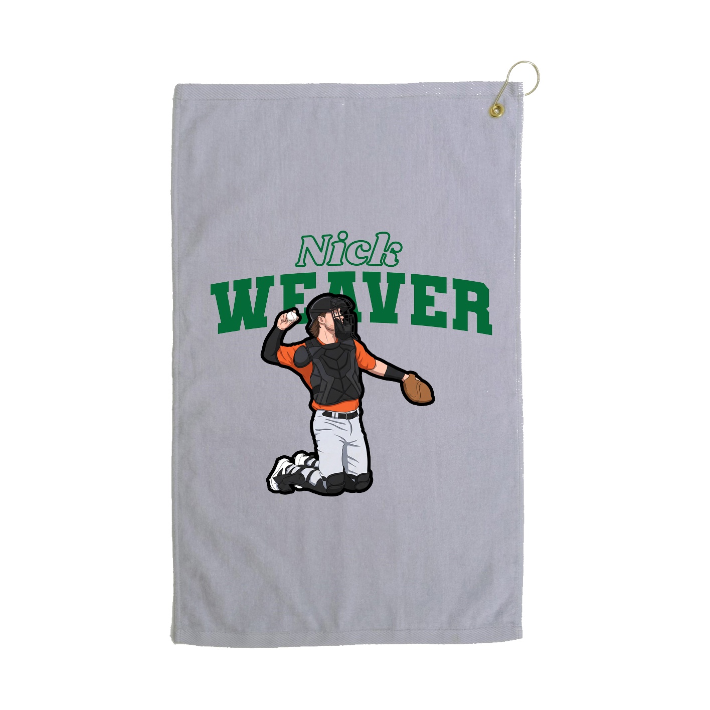 Golf Towel — Name Arch in Grey