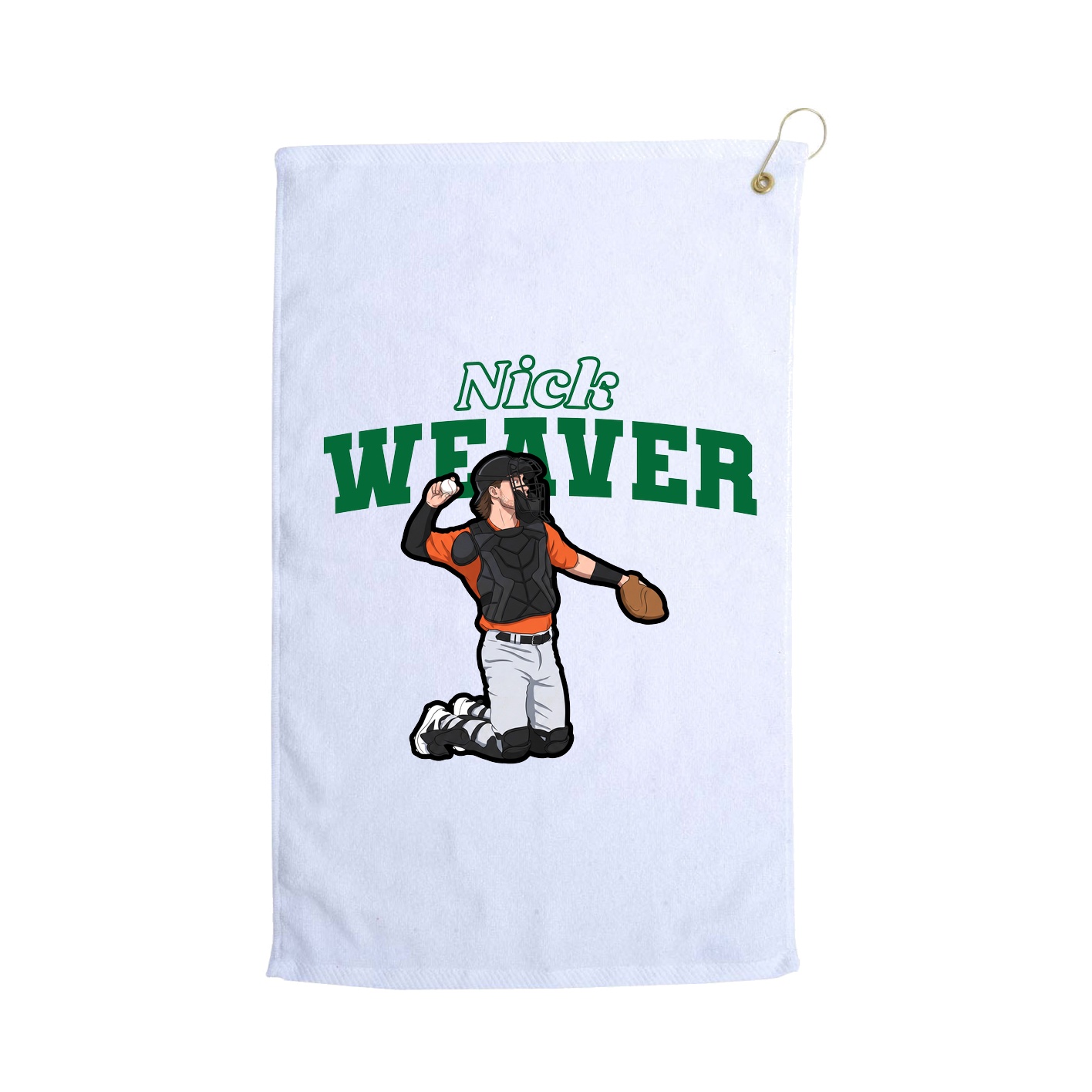 Golf Towel — Name Arch in White
