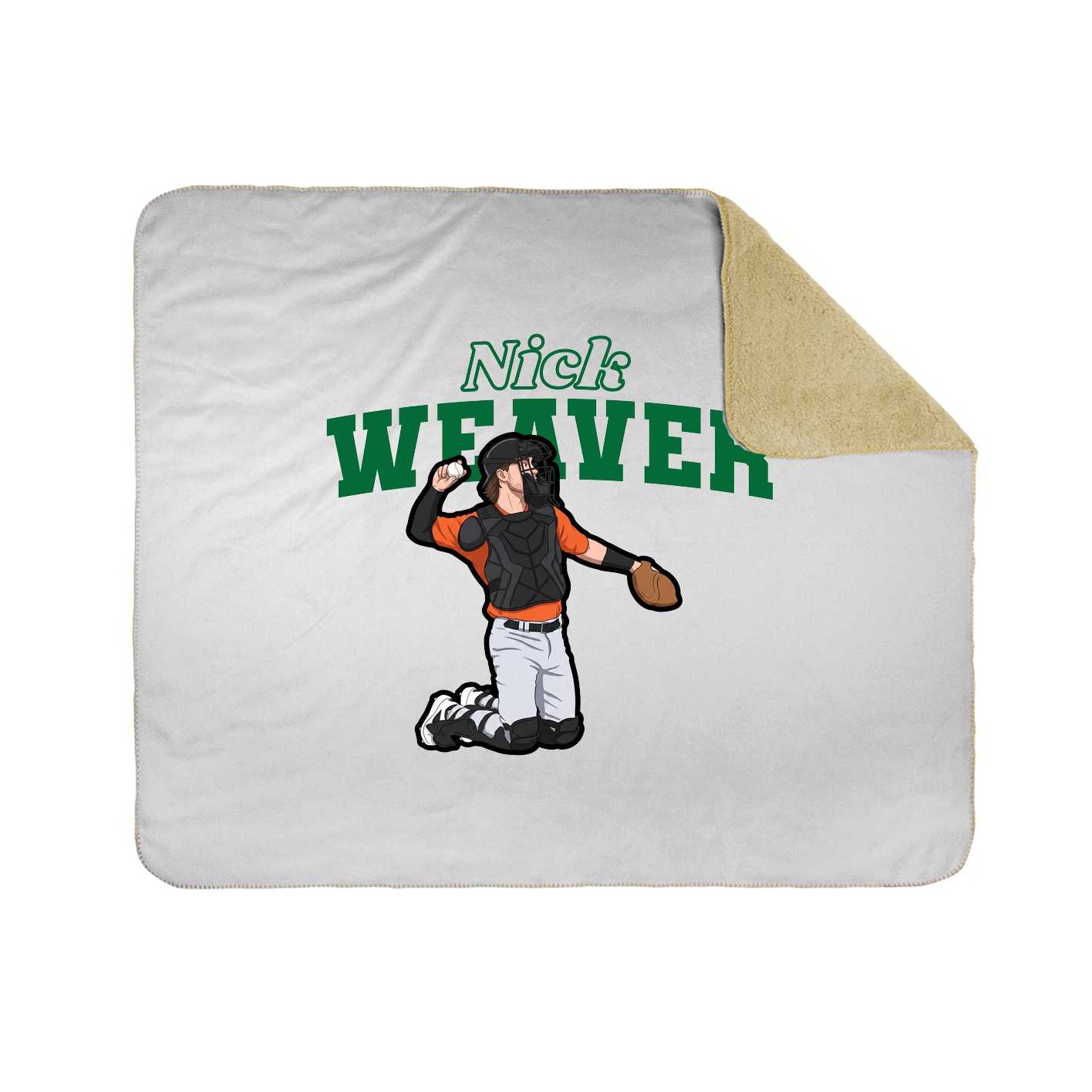 Throw Blanket — Name Arch in White