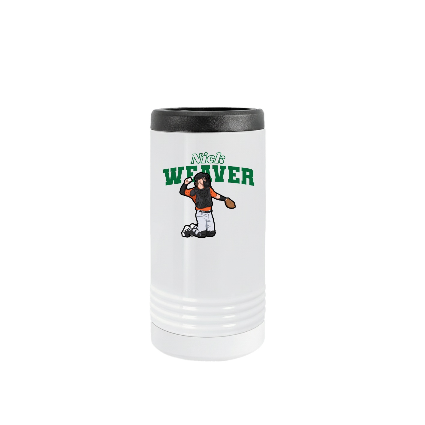 Slim Beverage Holder — Name Arch in White