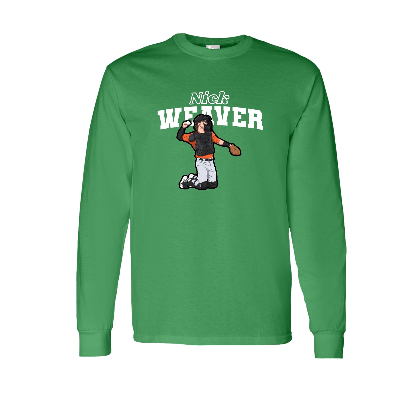 Long Sleeve Tee — Name Arch in Green