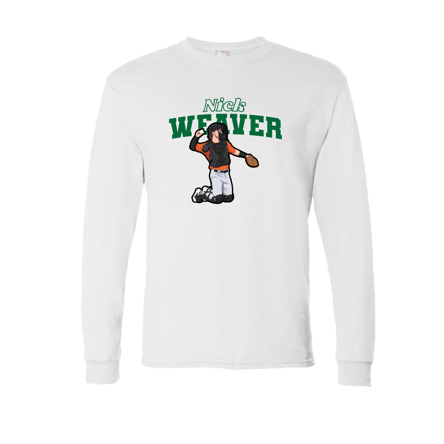 Long Sleeve Tee — Name Arch in White