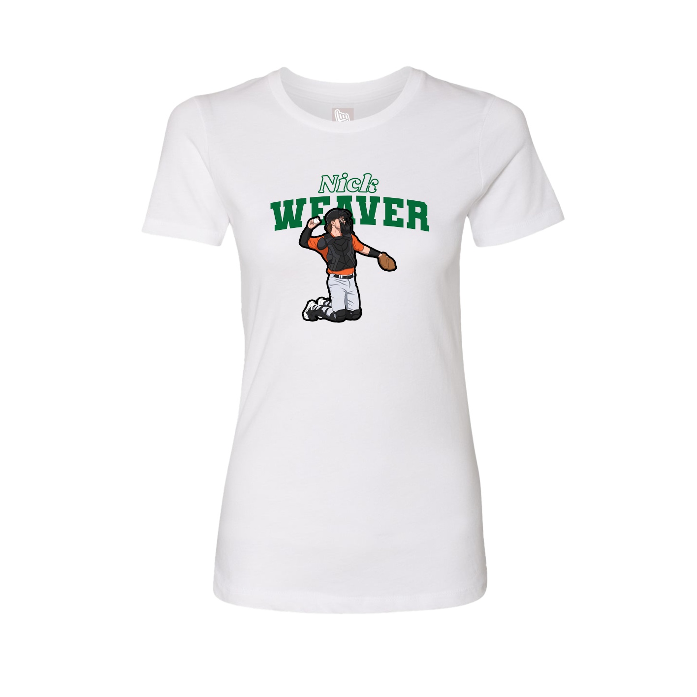 Womens Tee — Name Arch in White