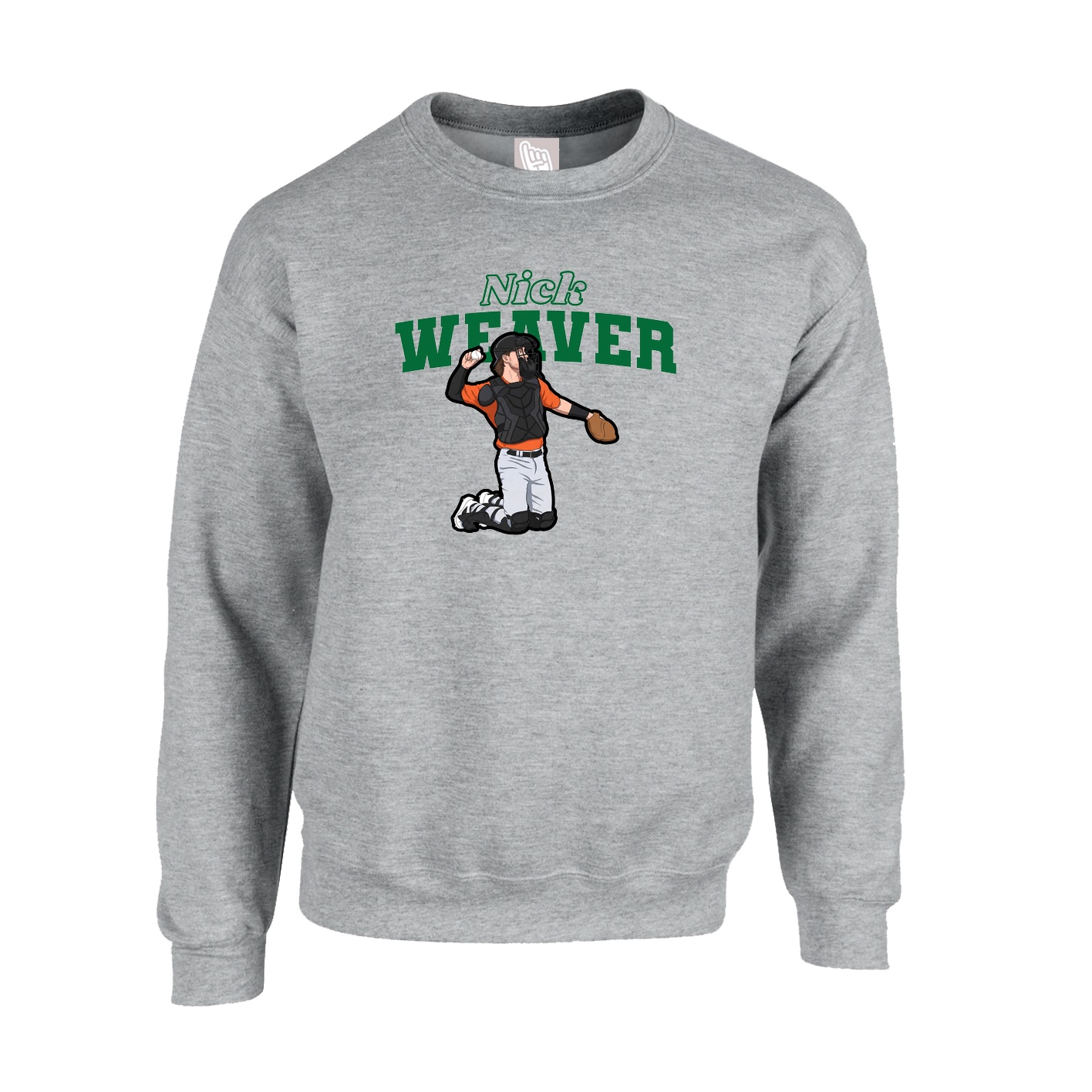 Fleece Crew — Name Arch in Grey