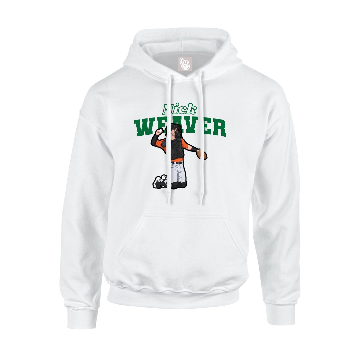 Youth Hoodie — Name Arch in White