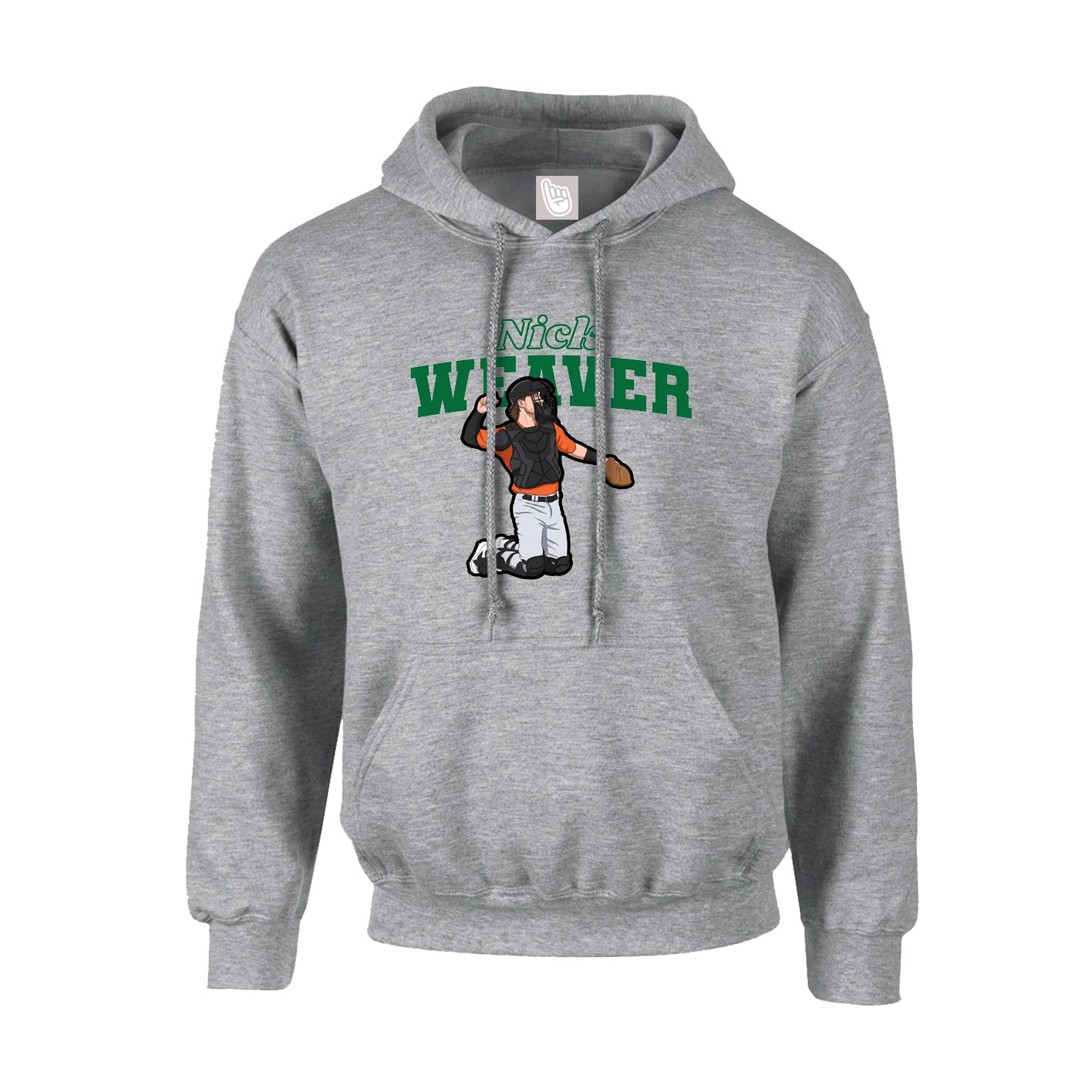 Youth Hoodie — Name Arch in Grey