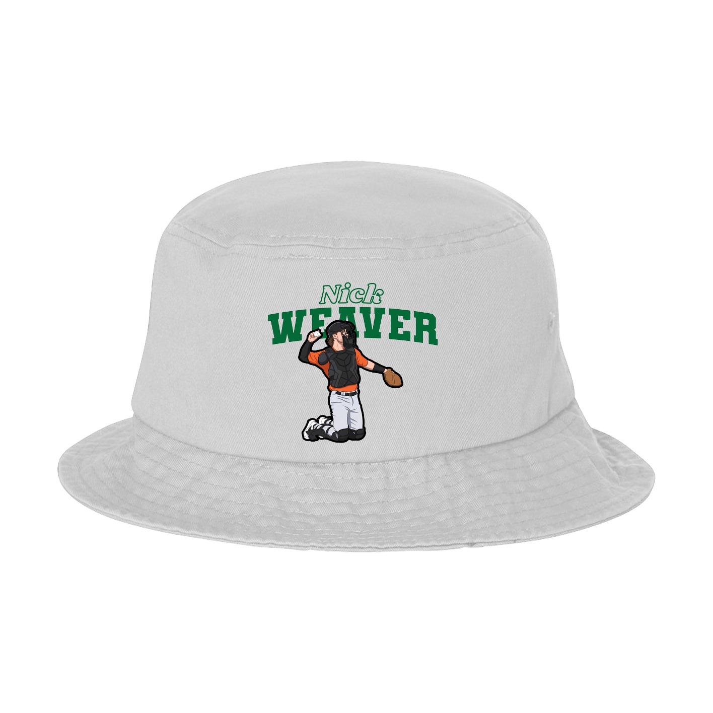 Bucket Cap — Name Arch in White