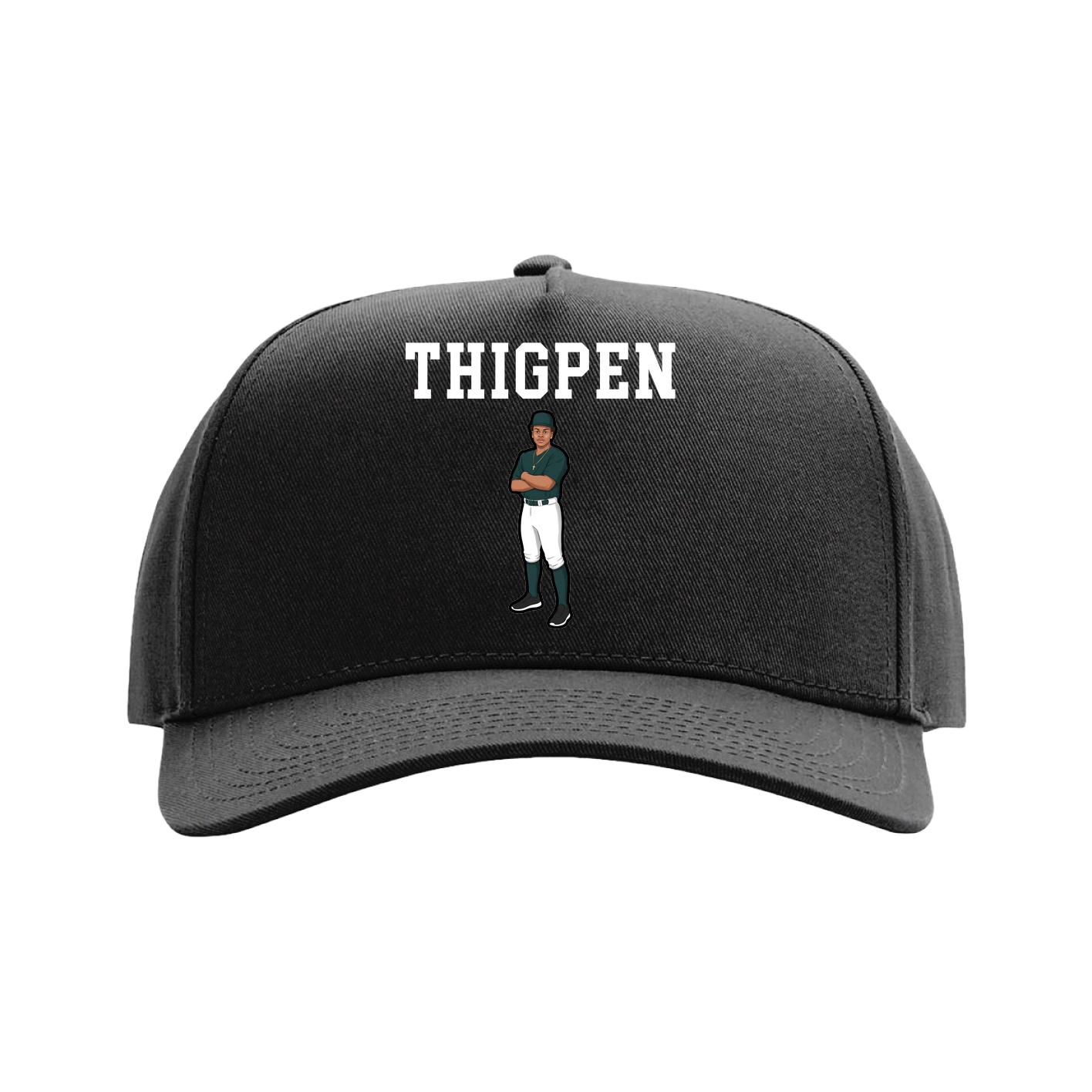 Full Fabric Five-Panel Champ Cap — Shirsey in Black