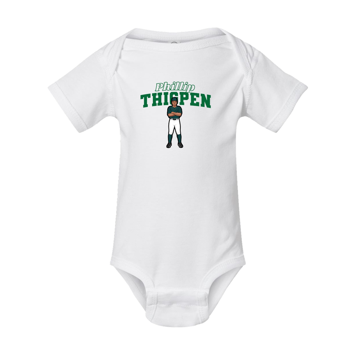 Baby Onesie — Name Arch in White
