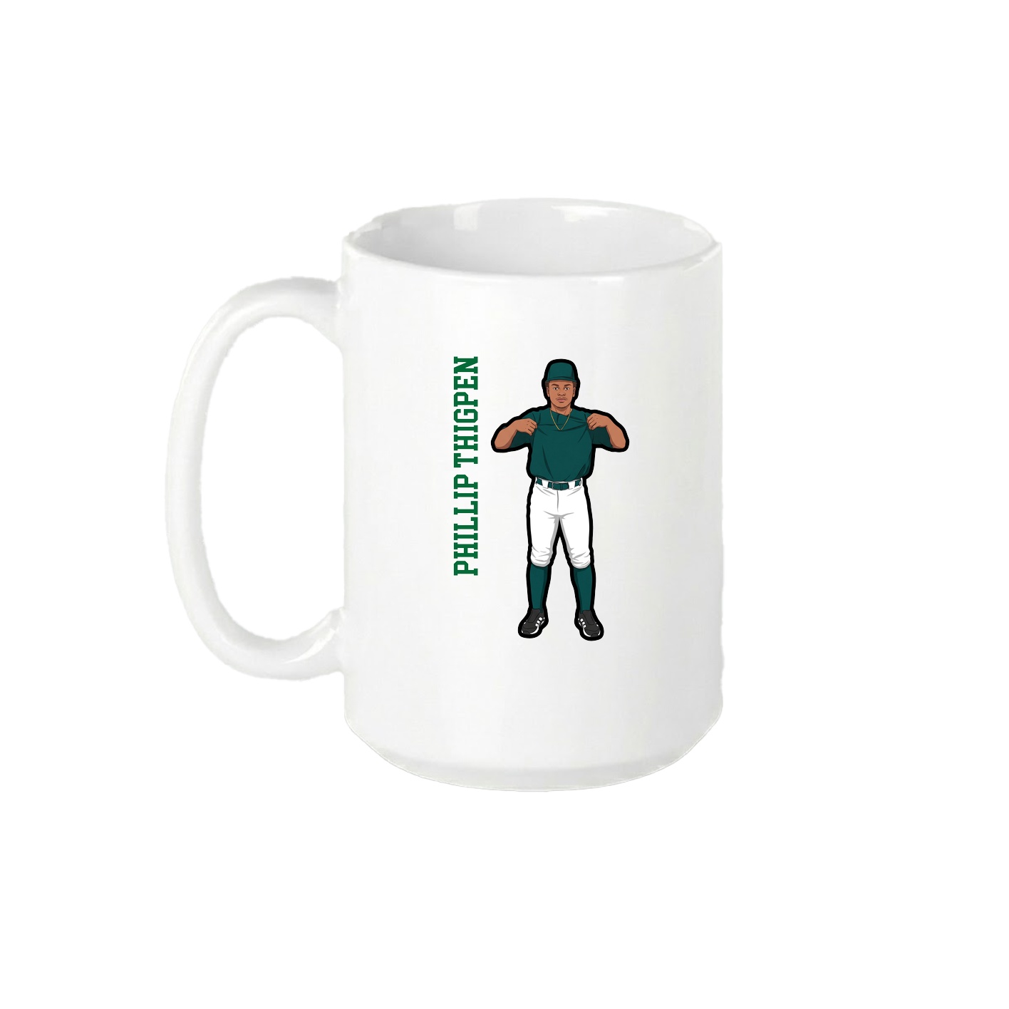 15oz Coffee Mug — Name Vertical in White