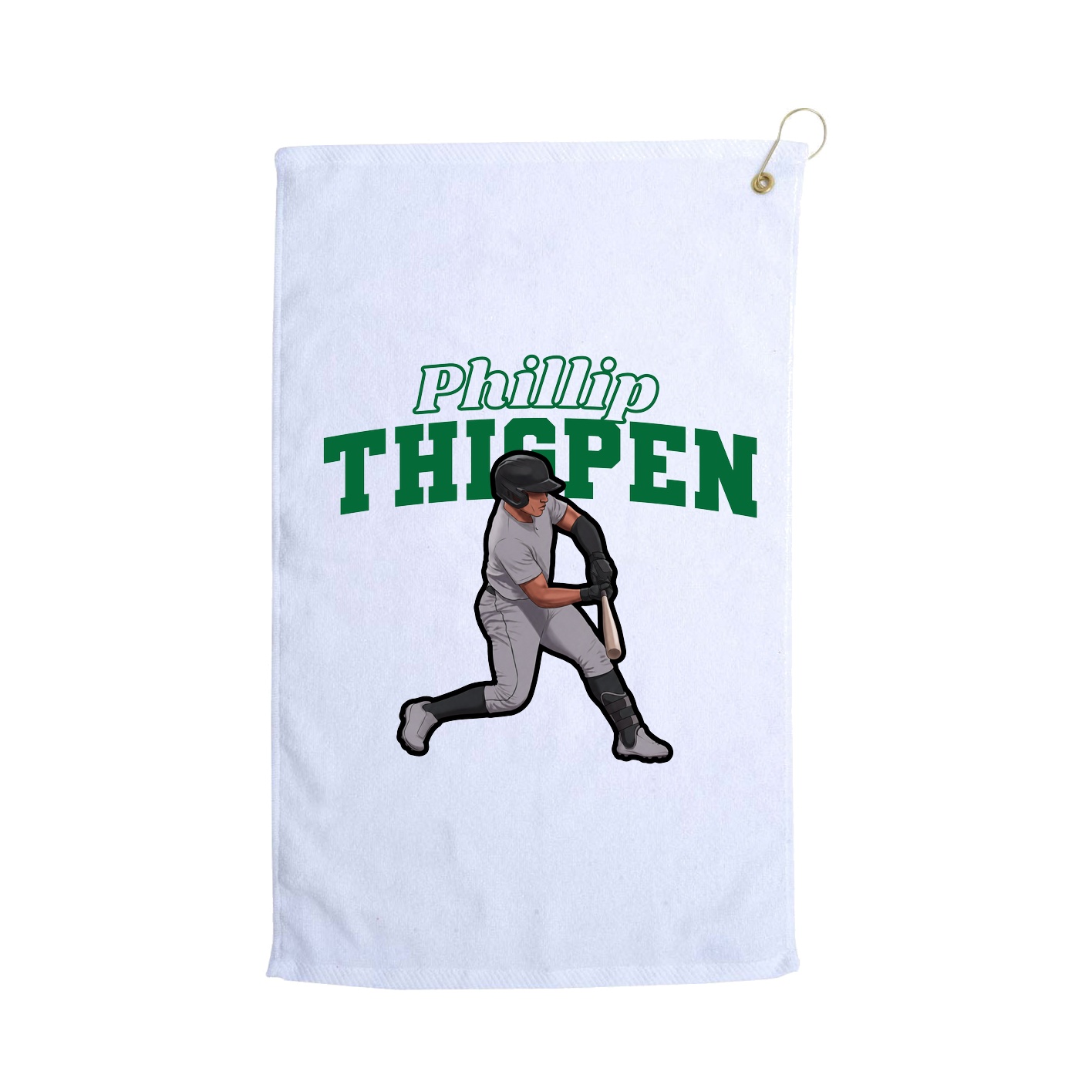 Golf Towel — Name Arch in White