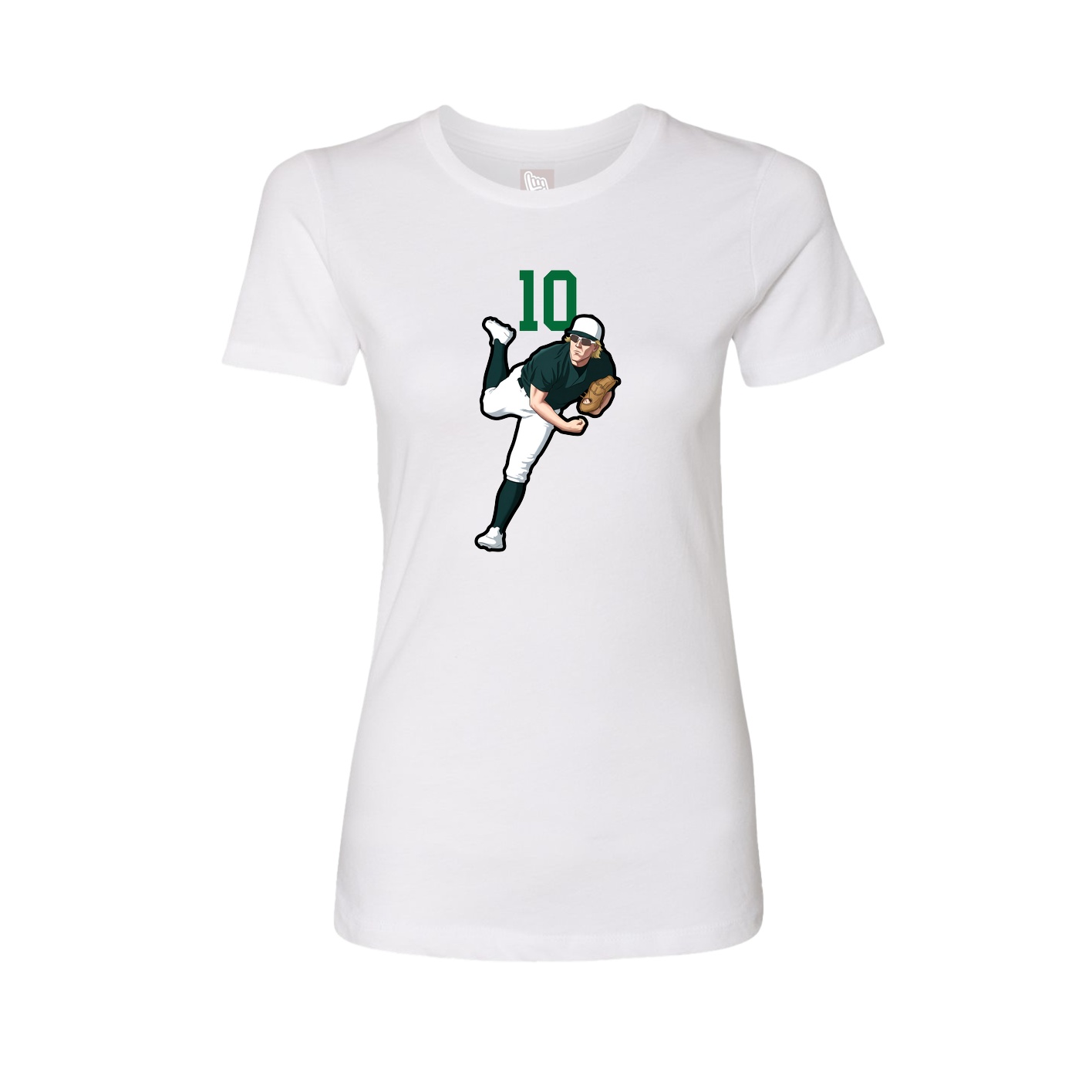 Fitted Women's Tee — Number Top in White