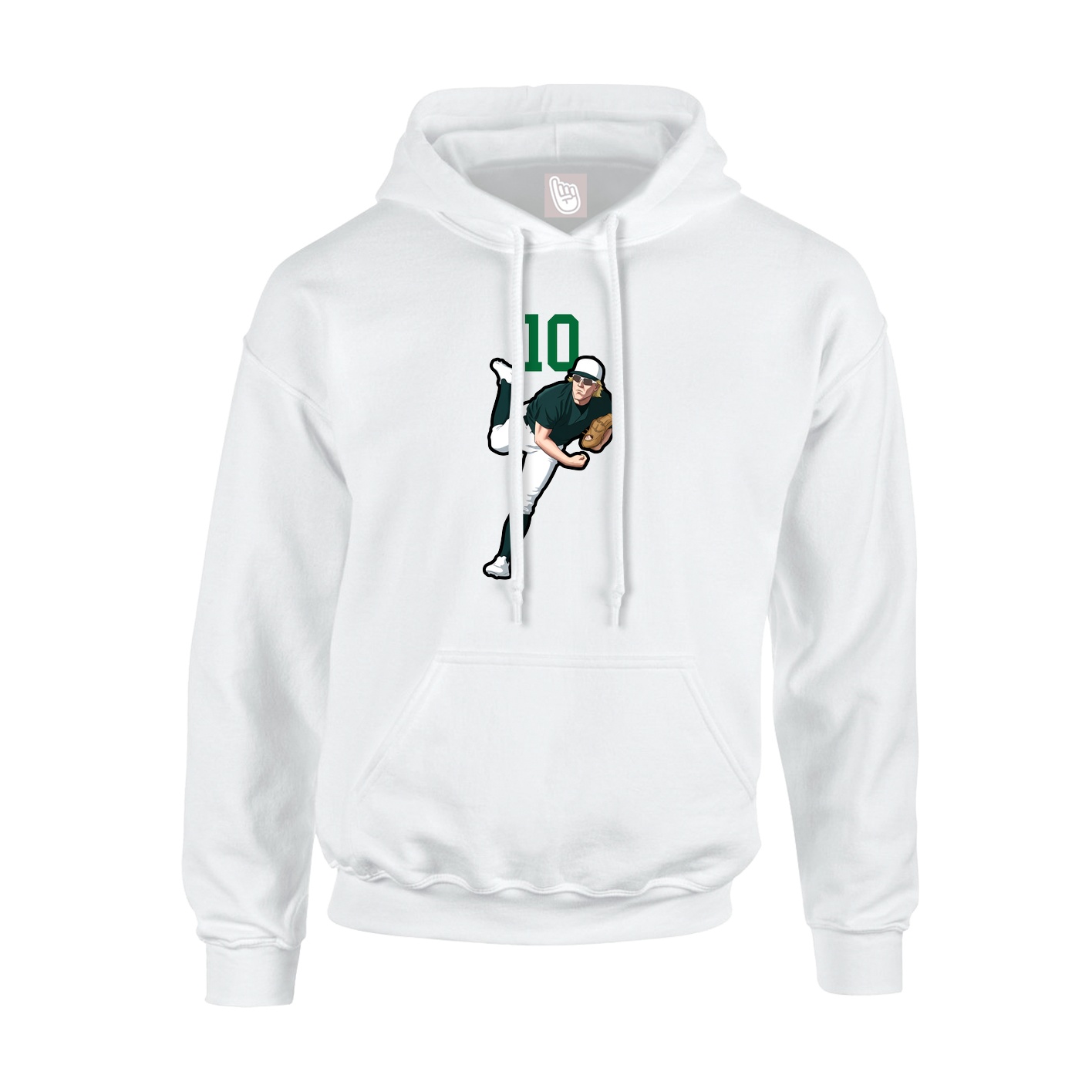Youth Hoodie — Number Top in White