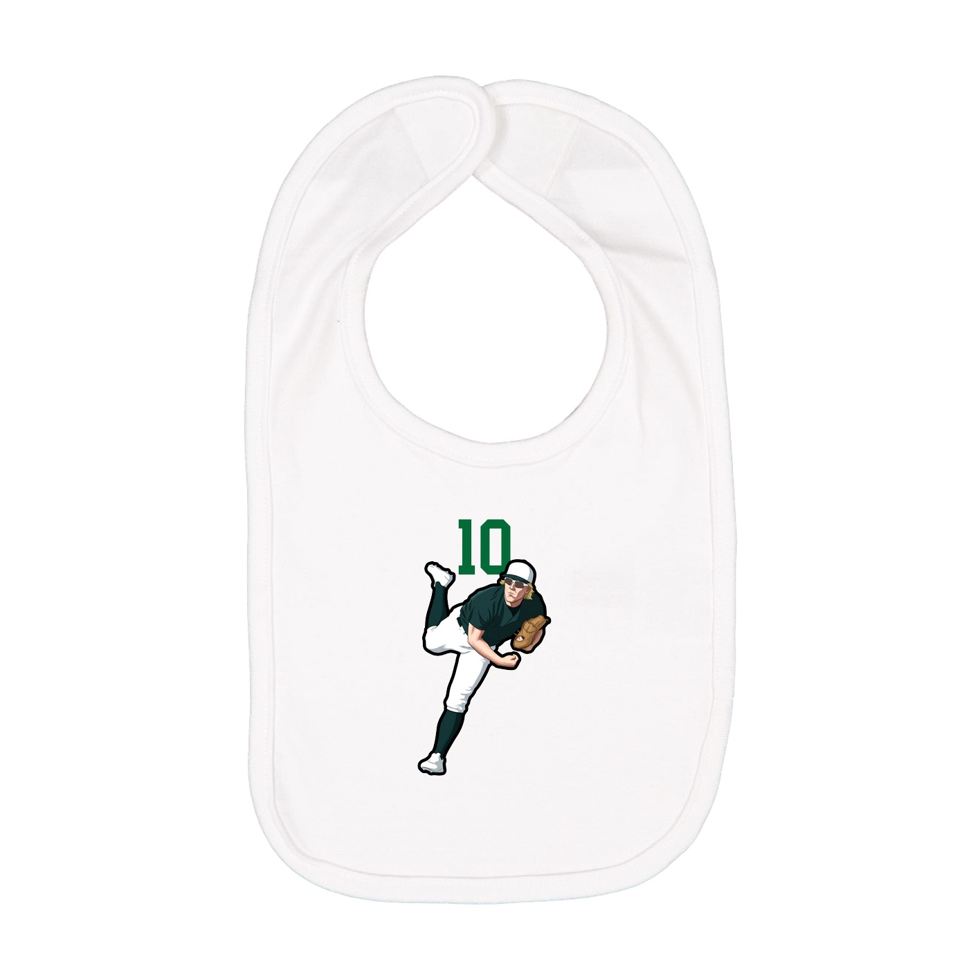 Infant Bib — Number Top in White