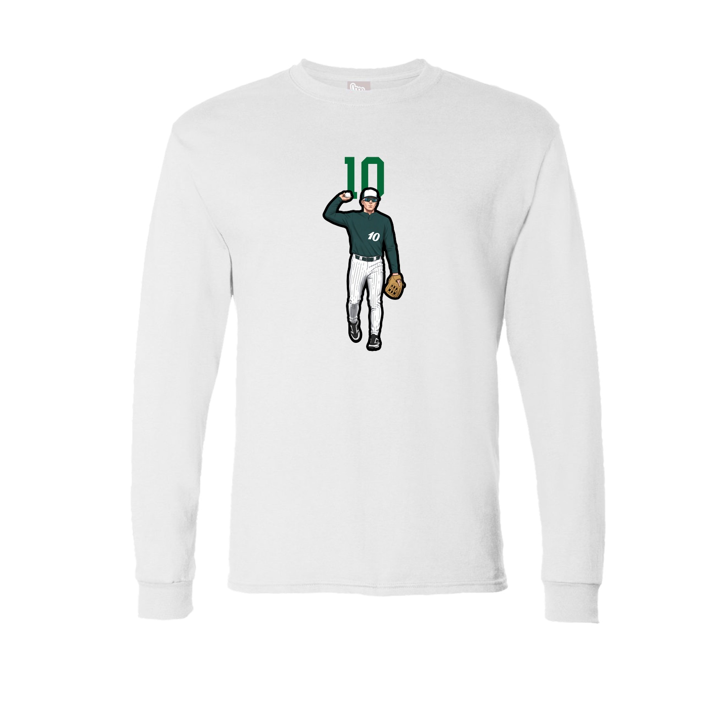 Long Sleeve Tee — Number Top in White