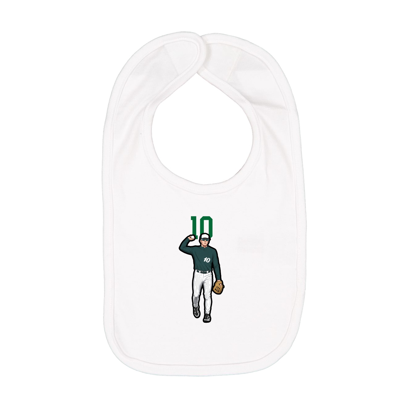 Infant Bib — Number Top in White