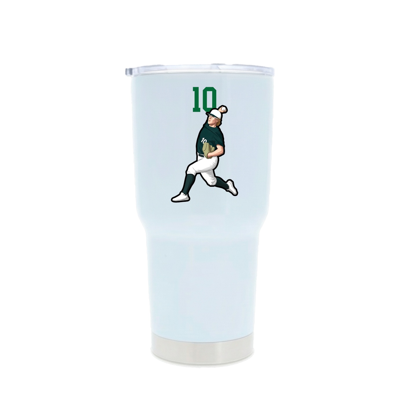 30oz Stainless Steel Tumbler — Number Top in White