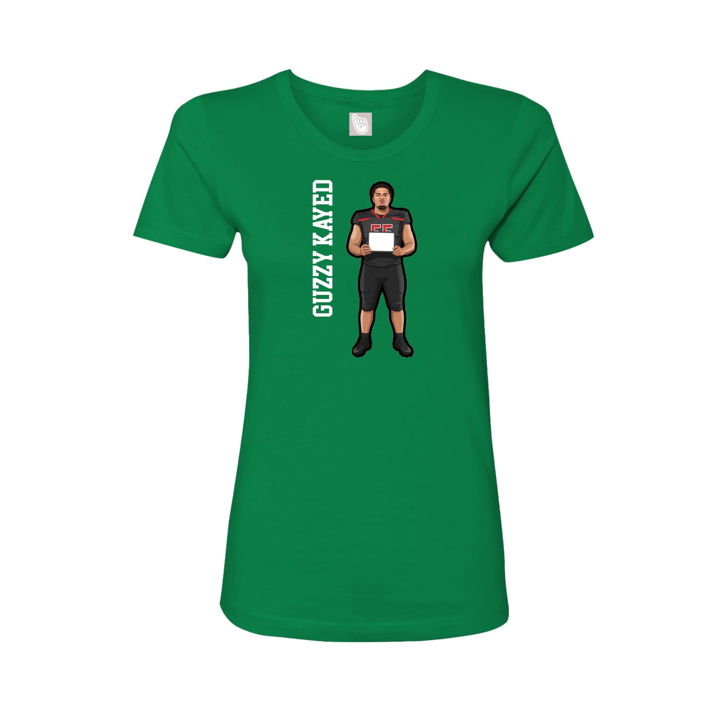 Fitted Women's Tee — Name Vertical in Green