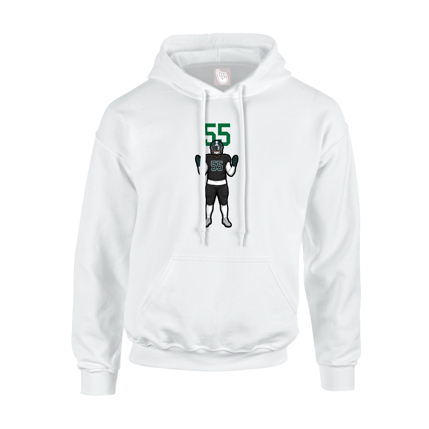 Hoodie — Number Top in White