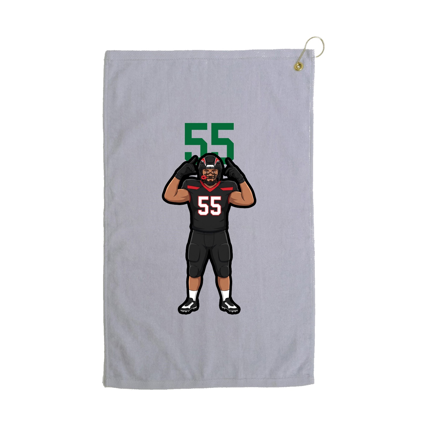Golf Towel — Number Top in Grey