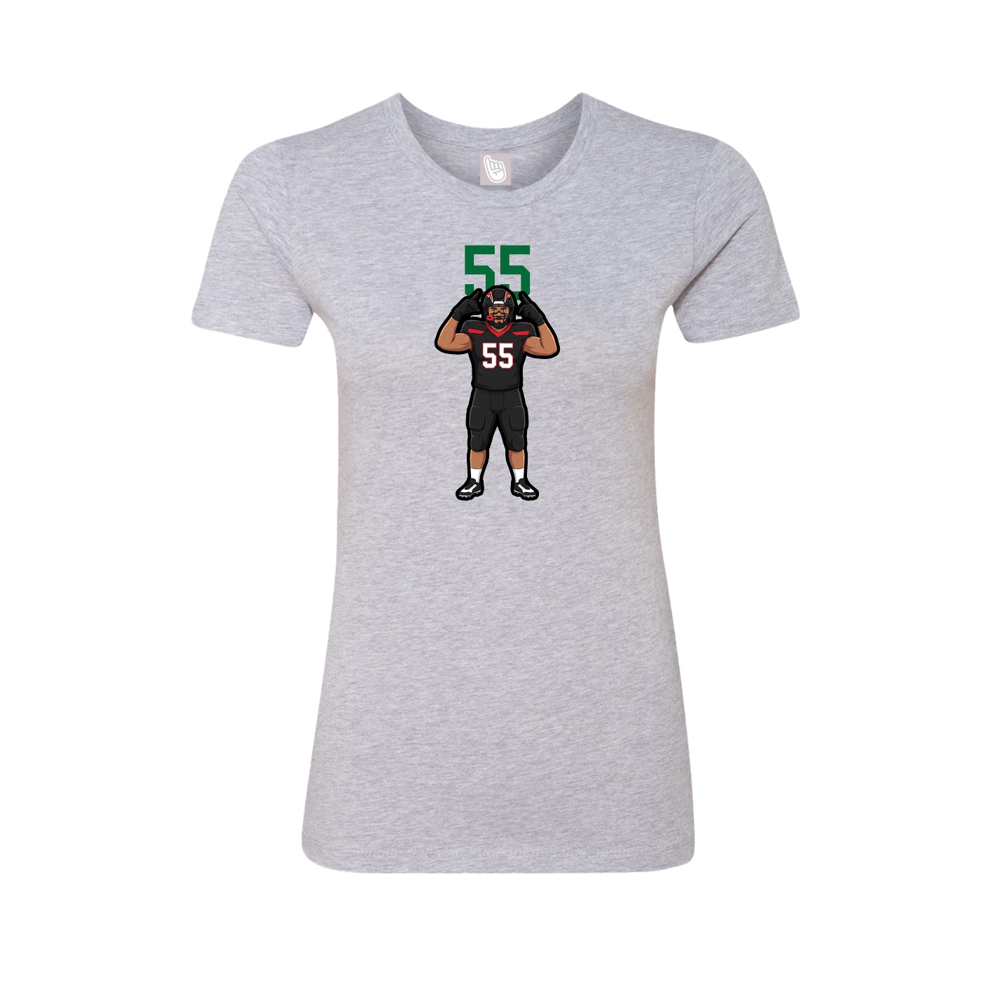 Fitted Women's Tee — Number Top in Grey