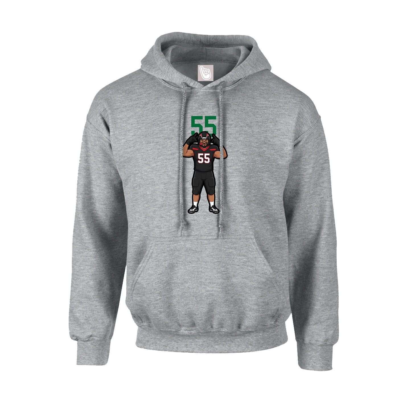 Hoodie — Number Top in Grey