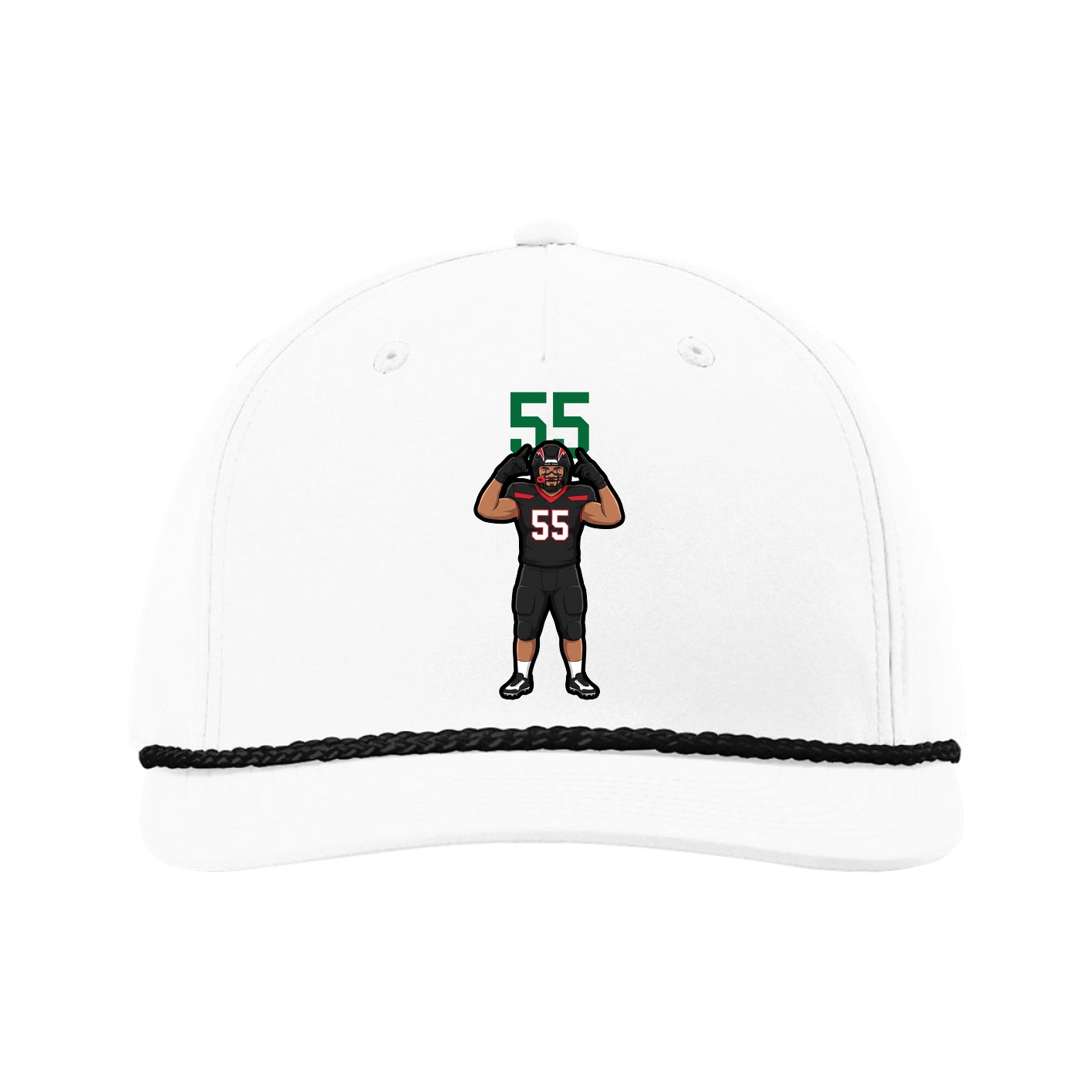 Five-Panel Classic Rope Cap — Number Top in White