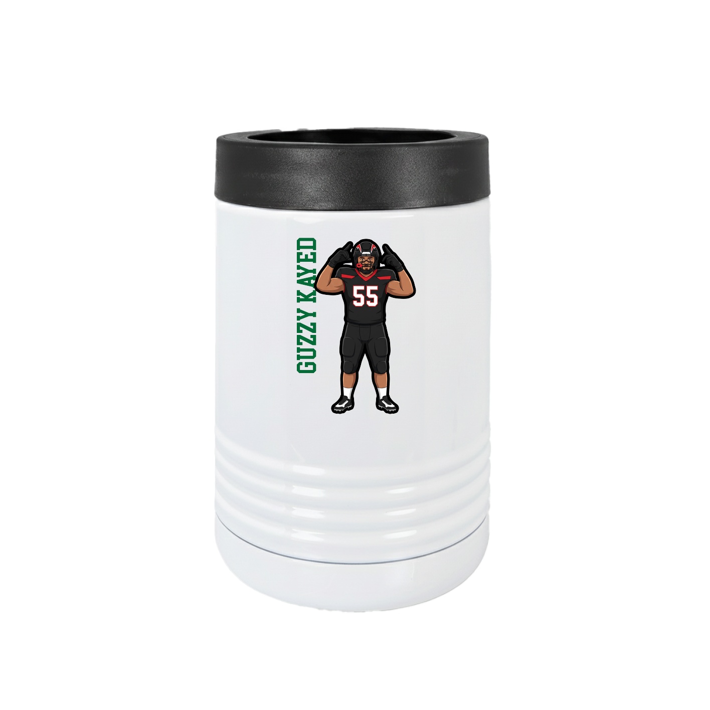 Beverage Holder — Name Vertical in White