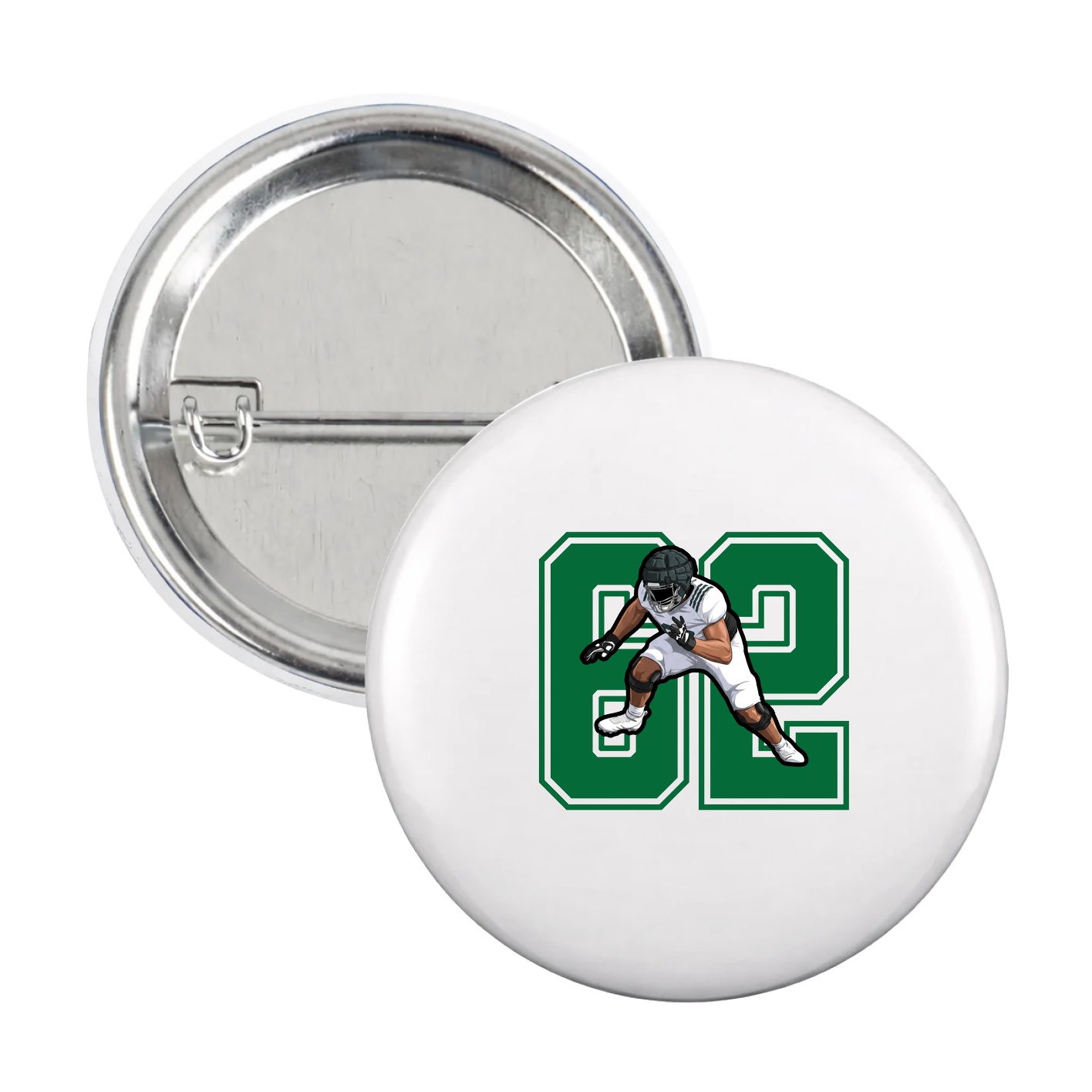 Game Day Button — Number in White
