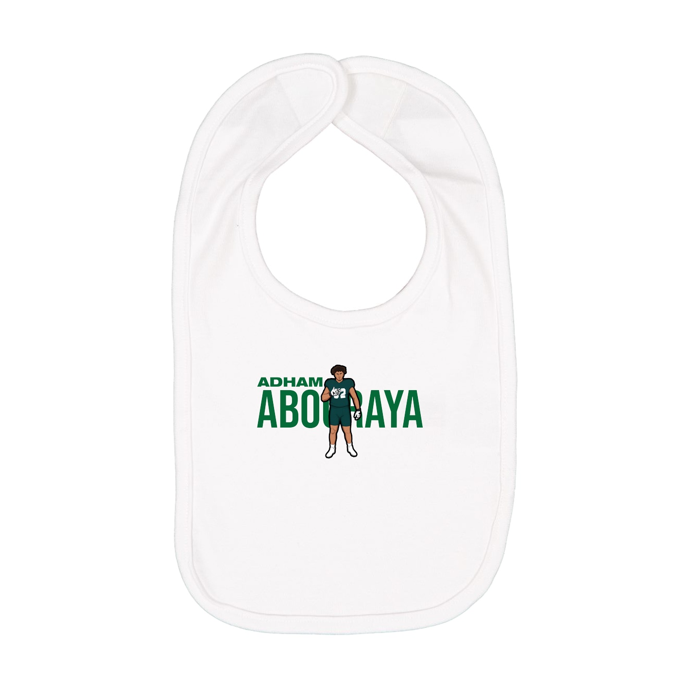 Infant Bib — Player Name in White