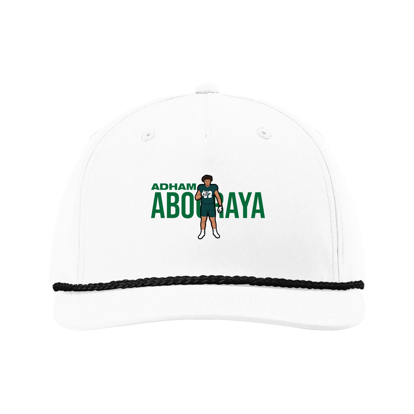 Five-Panel Classic Rope Cap — Player Name in White