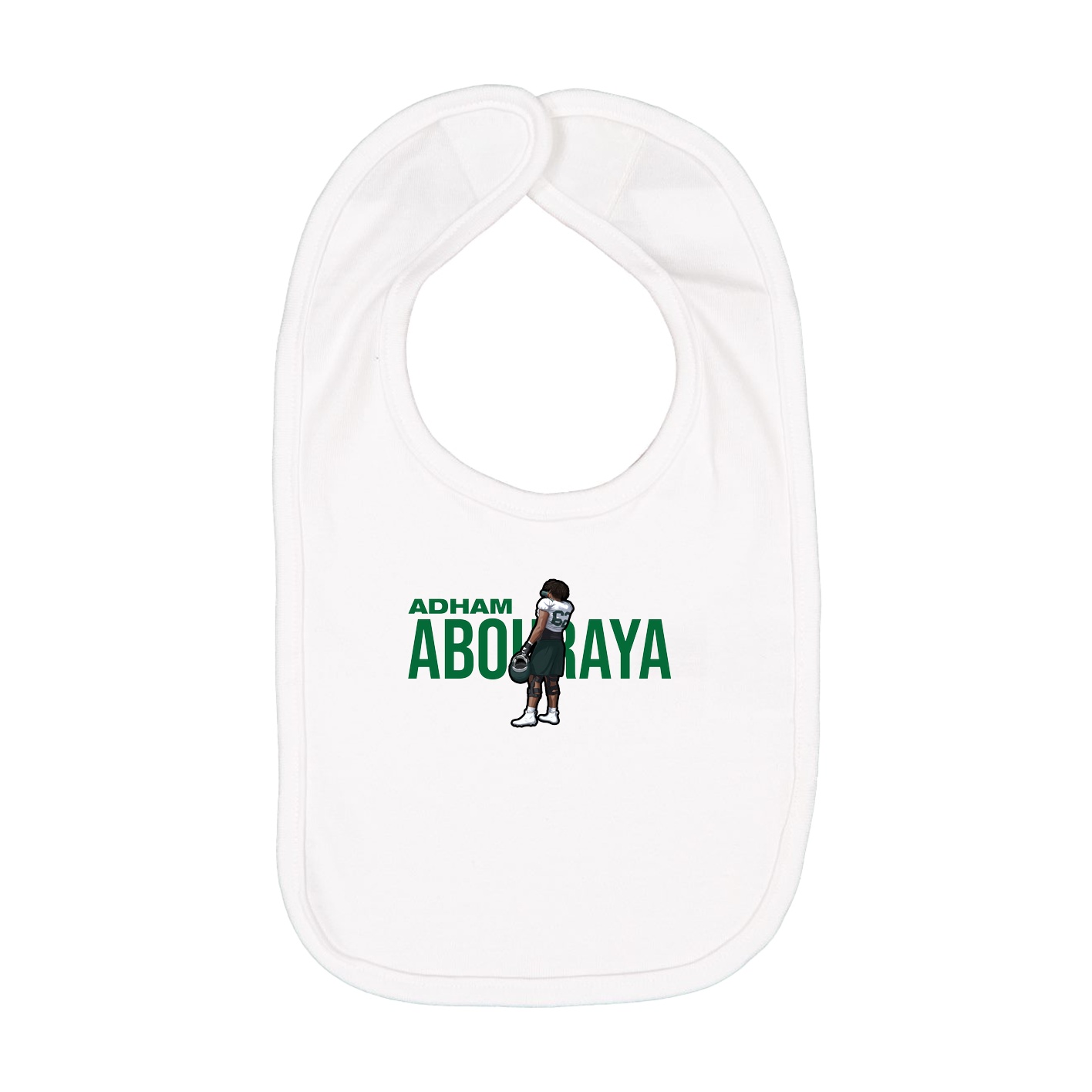 Infant Bib — Player Name in White