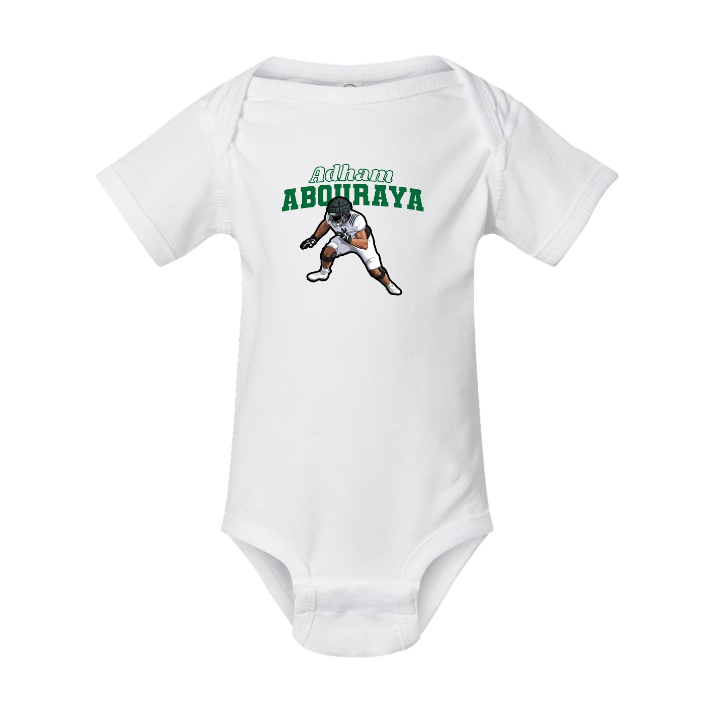 Baby Onesie — Name Arch in White