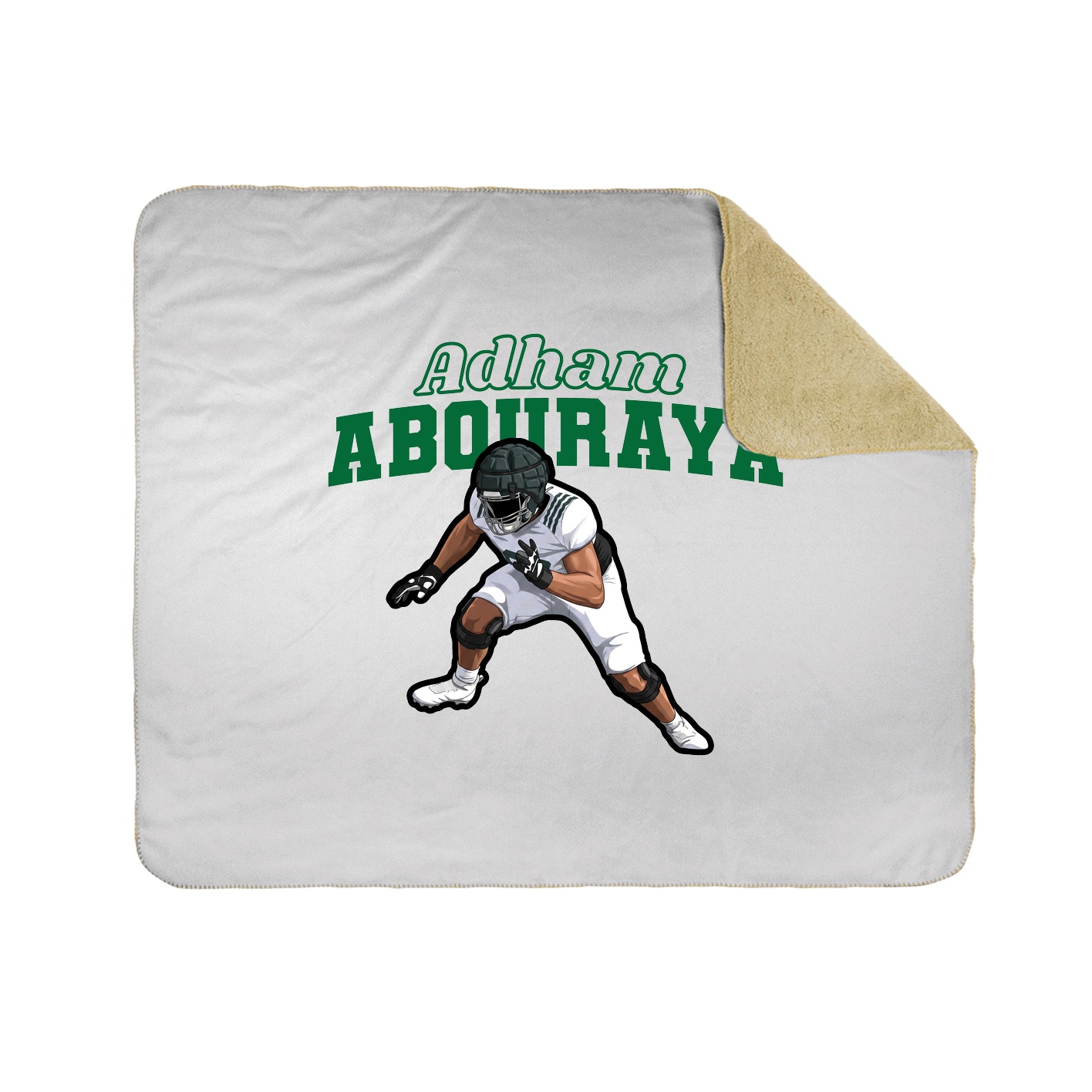 Throw Blanket — Name Arch in White