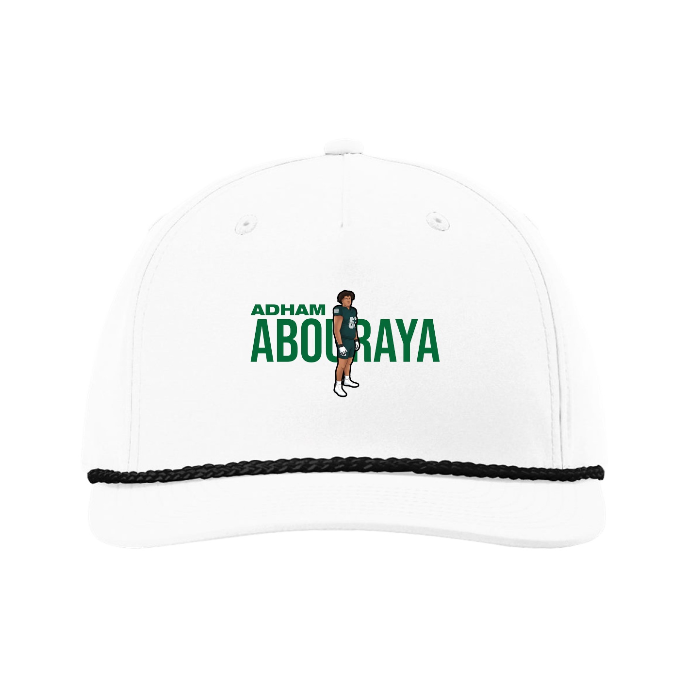 Five-Panel Classic Rope Cap — Player Name in White