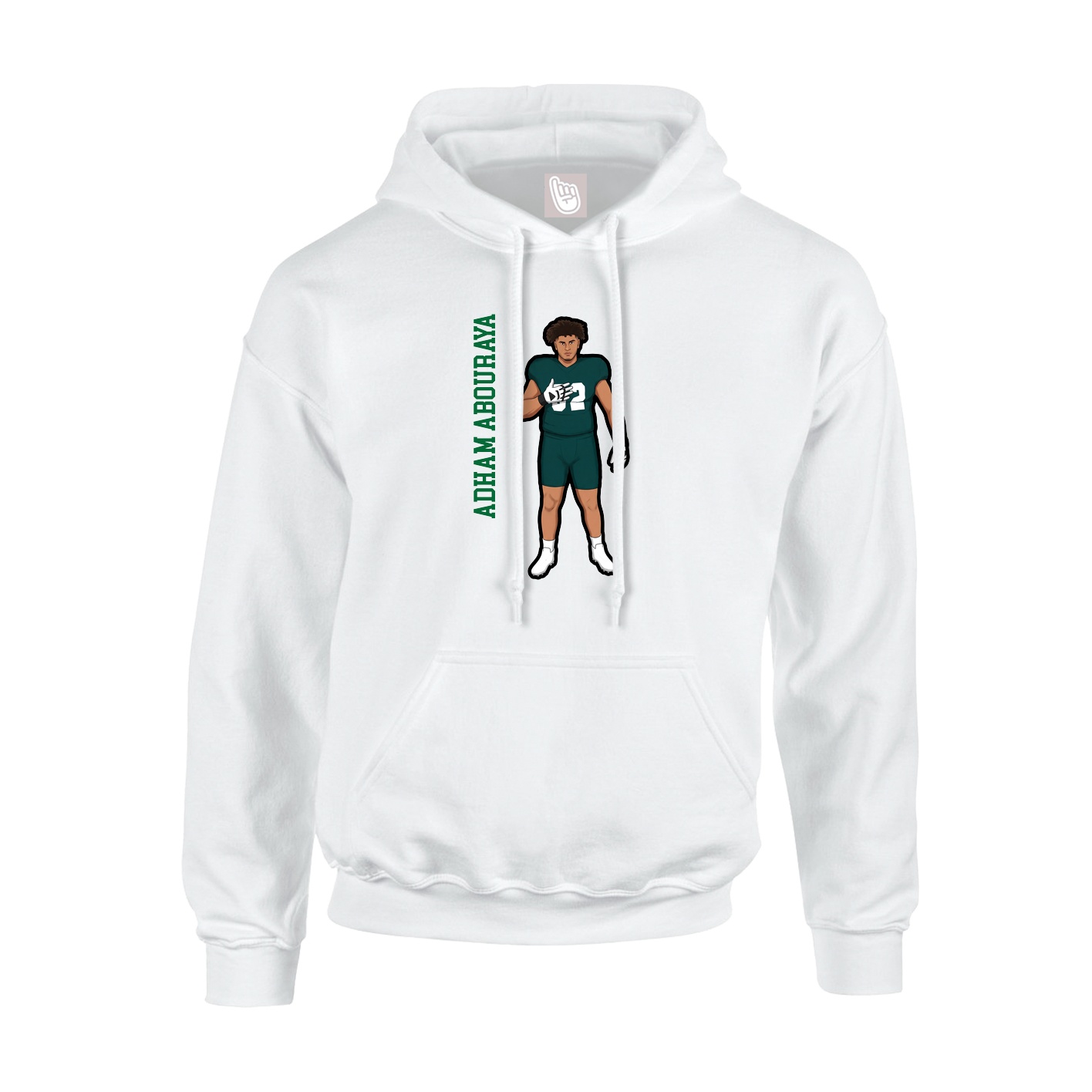 Hoodie — Name Vertical in White