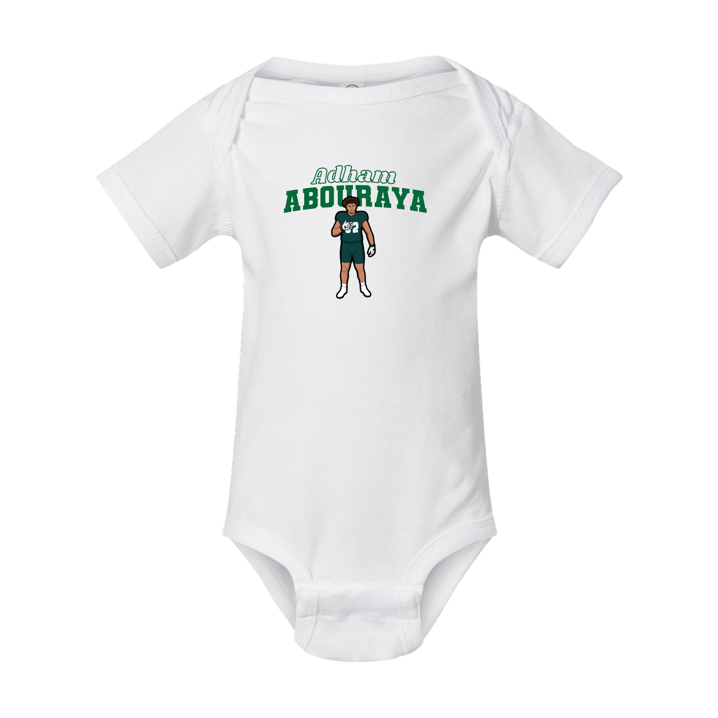 Baby Onesie — Name Arch in White