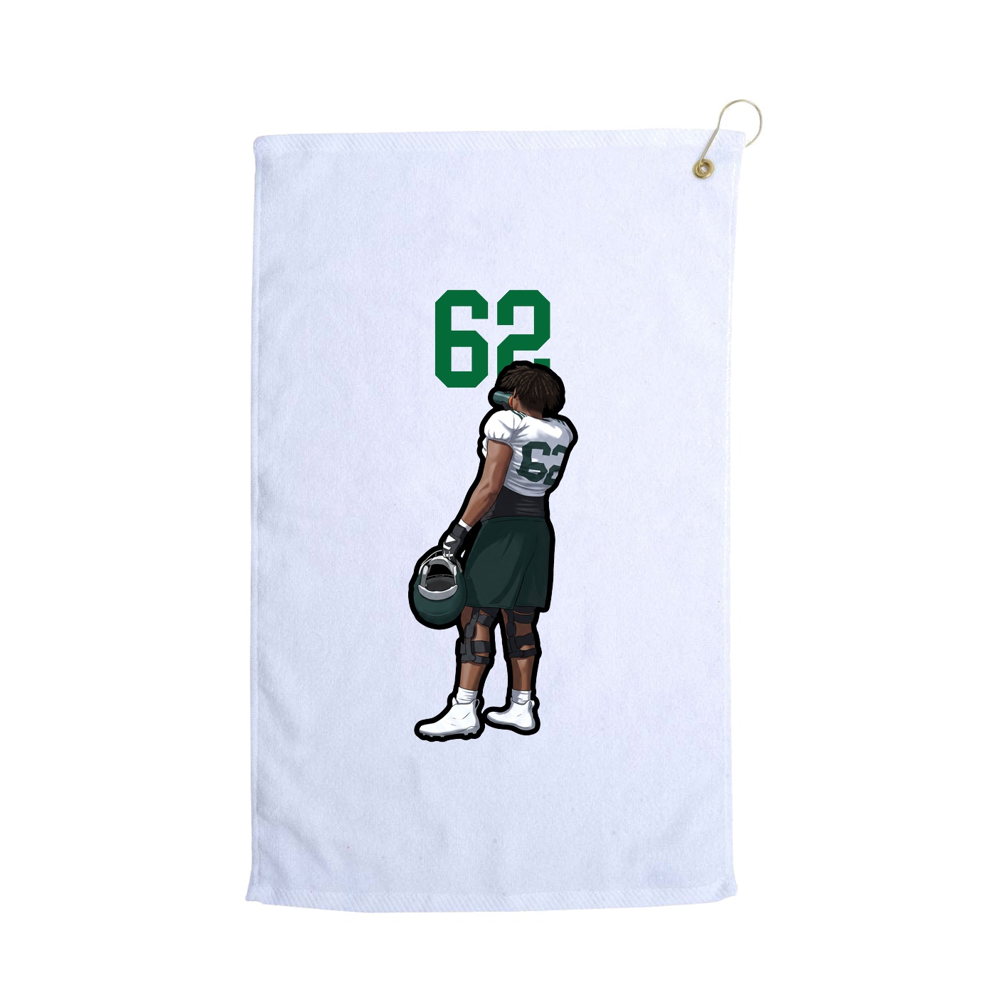 Golf Towel — Number Top in White