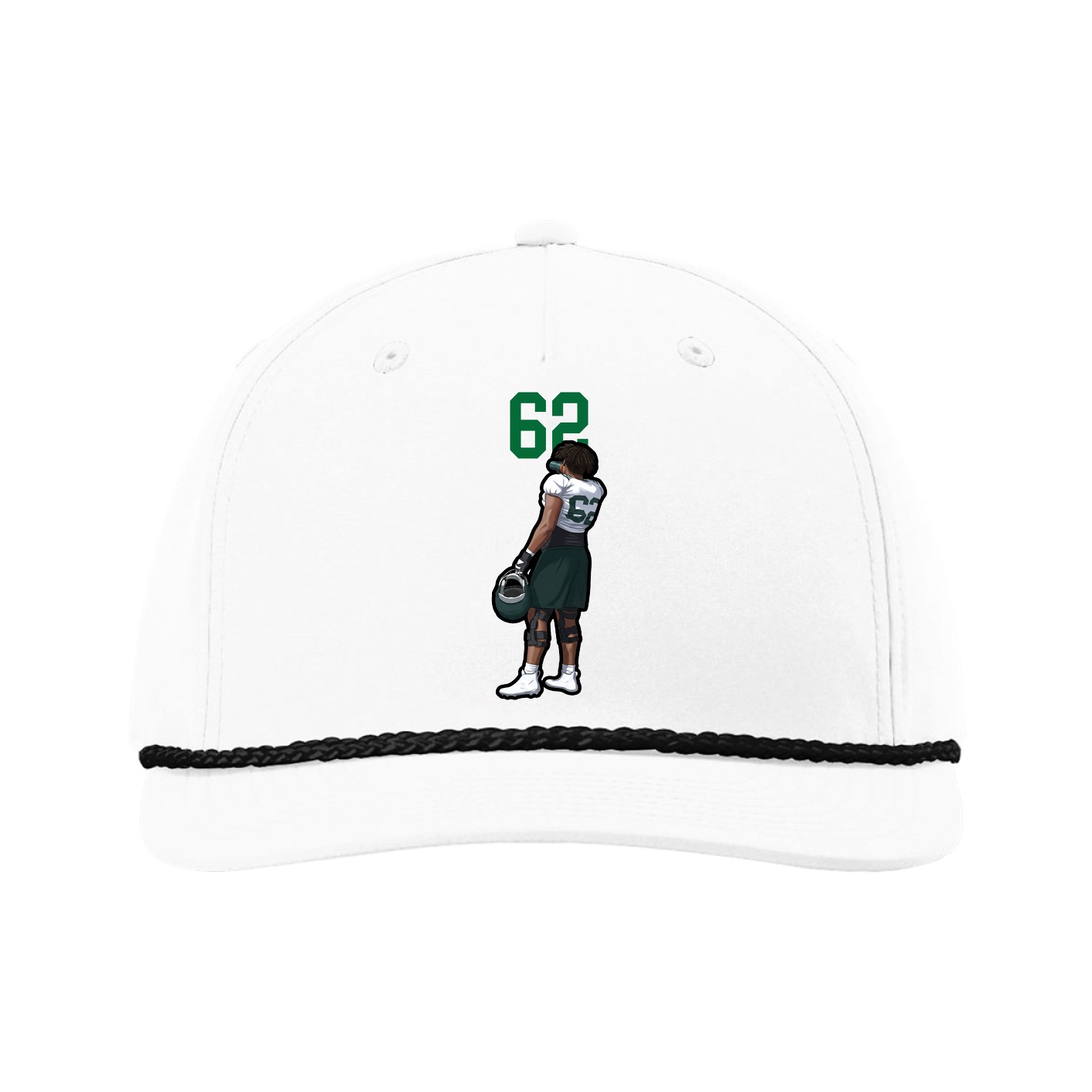 Five-Panel Classic Rope Cap — Number Top in White