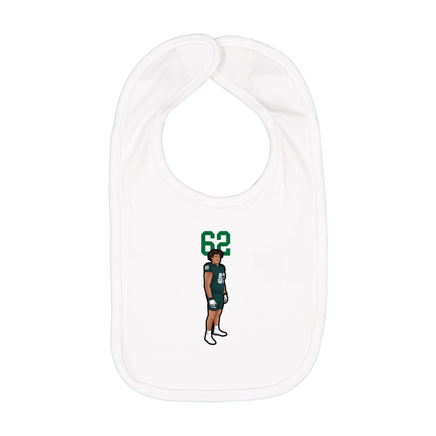 Infant Bib — Number Top in White