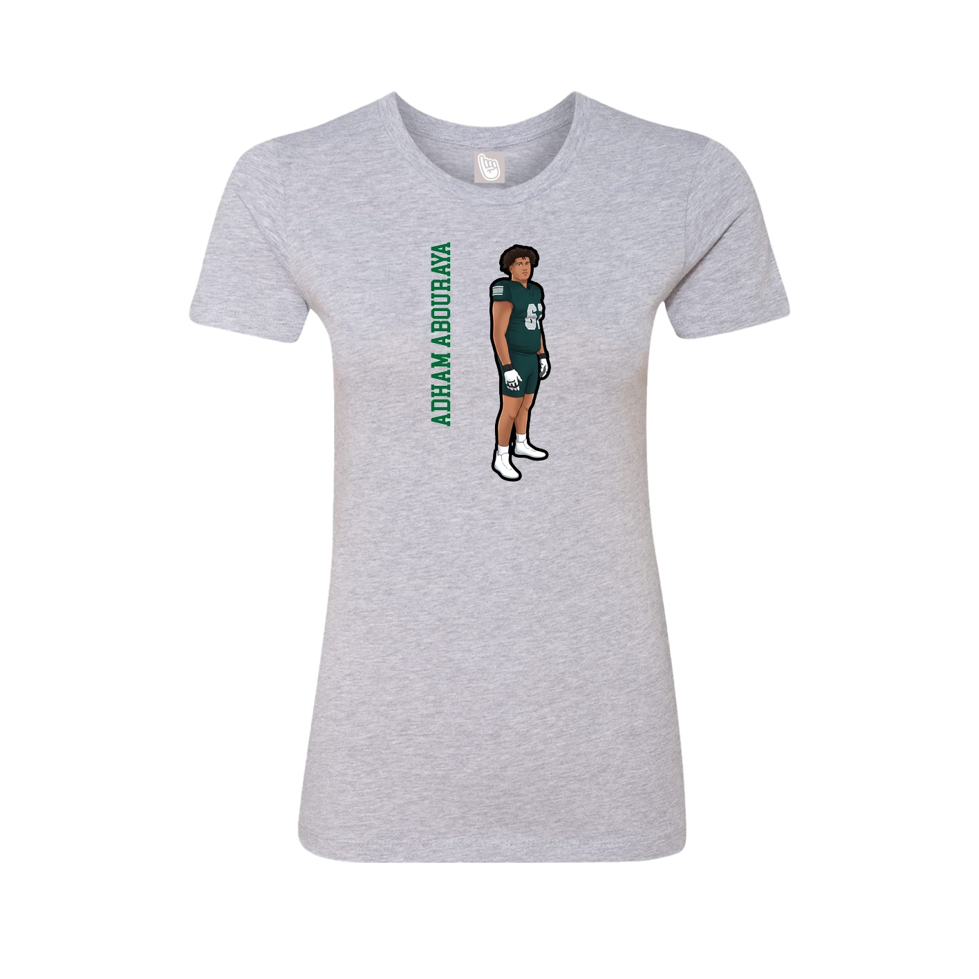 Womens Tee — Name Vertical in Grey